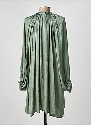 Rochie scurtă croială fluidă mâneci lungi verde SEE U SOON femeie