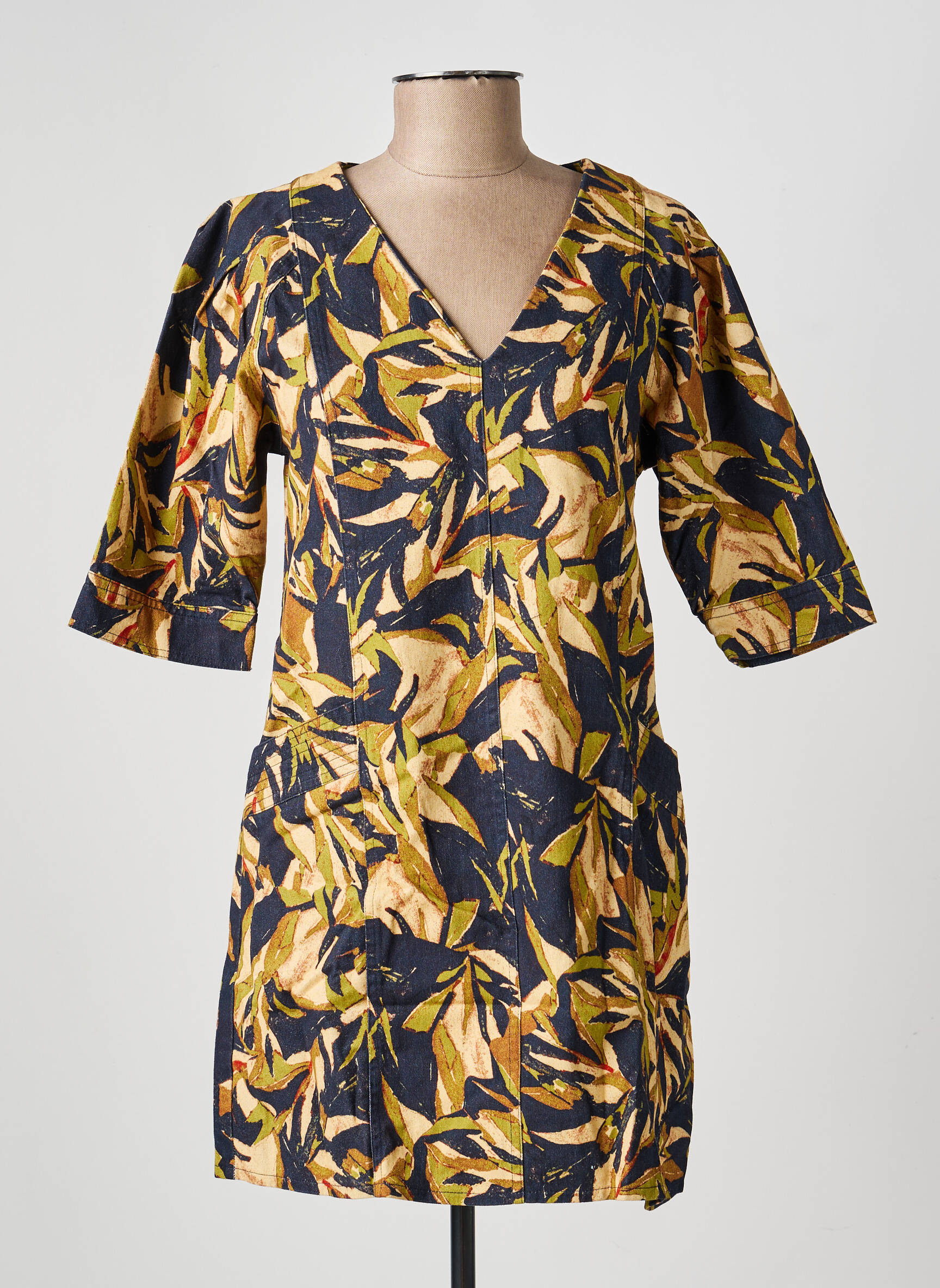 Rochie scurtă mâneci scurte mâneci scurte albastru ORFEO femeie