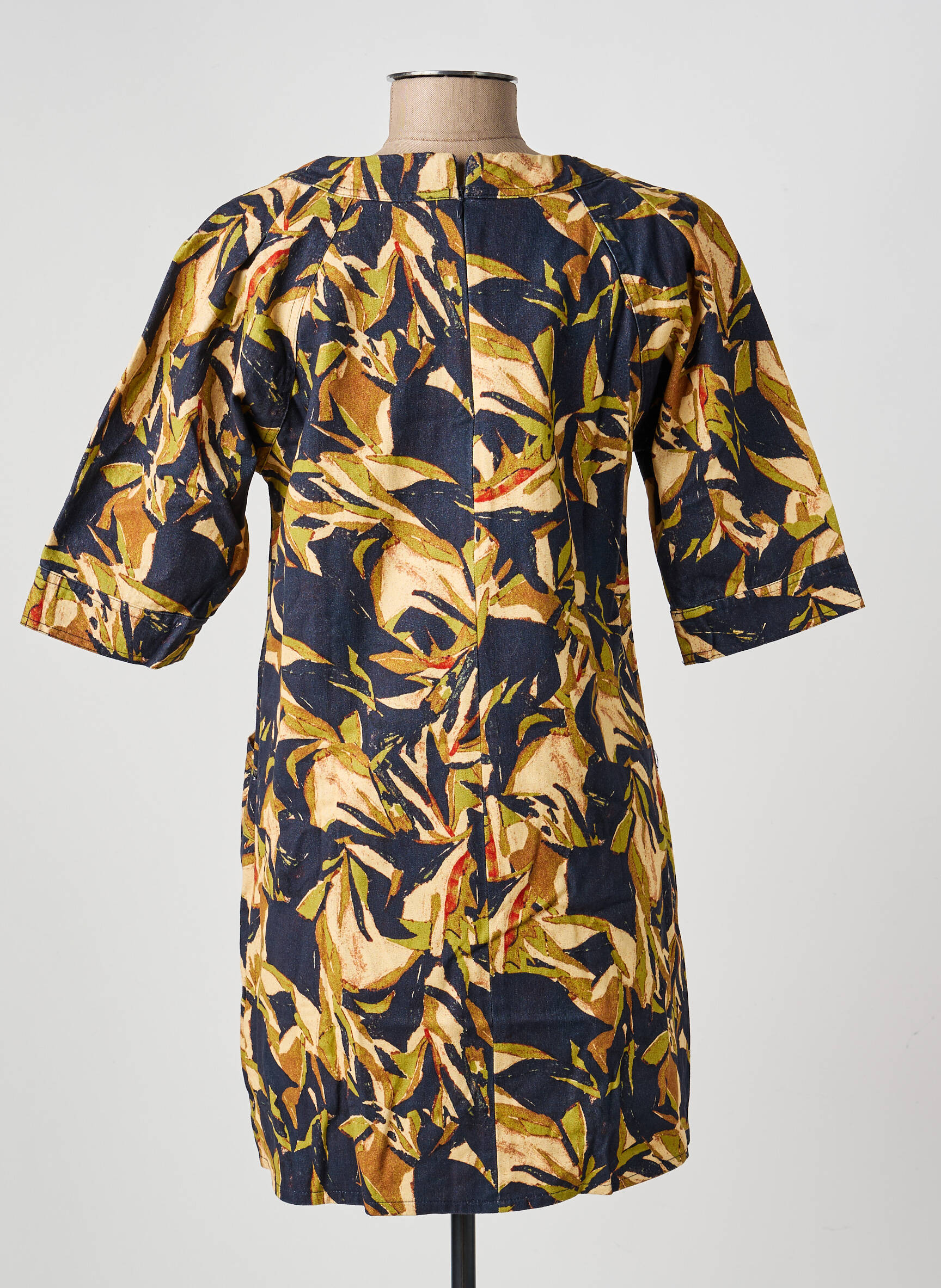 Rochie scurtă mâneci scurte mâneci scurte albastru ORFEO femeie