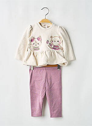 Set pantaloni broderie bej MAYORAL fată