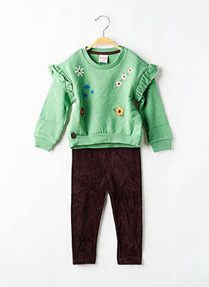 Set pantaloni broderie verde BOBOLI fată