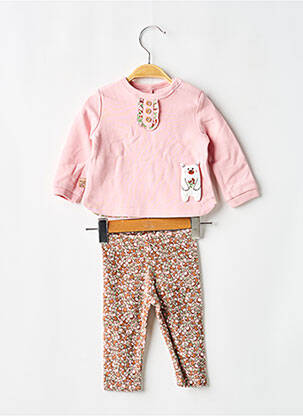 Set pantaloni mâneci lungi roz BOBOLI fată