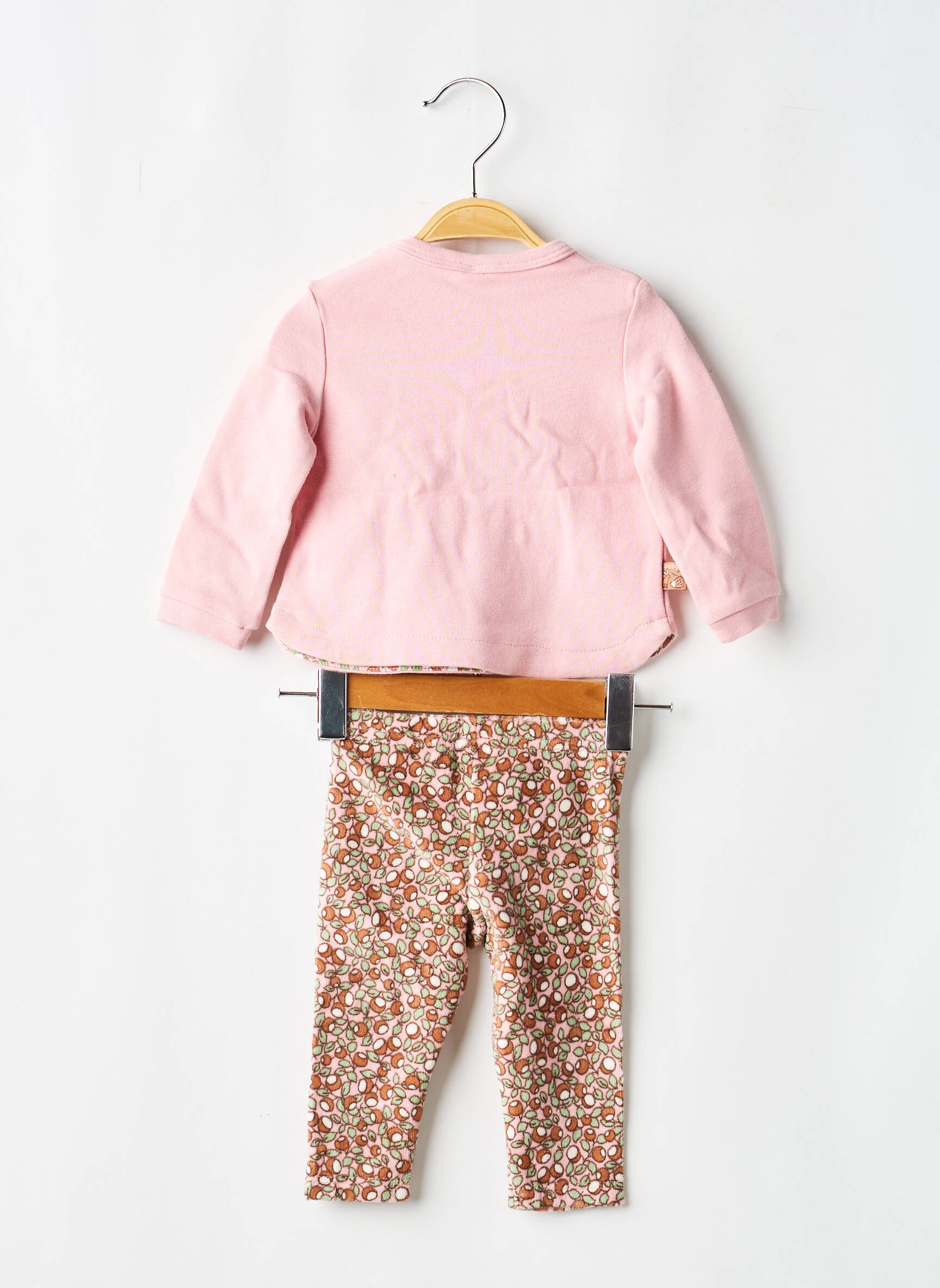 Set pantaloni mâneci lungi roz BOBOLI fată