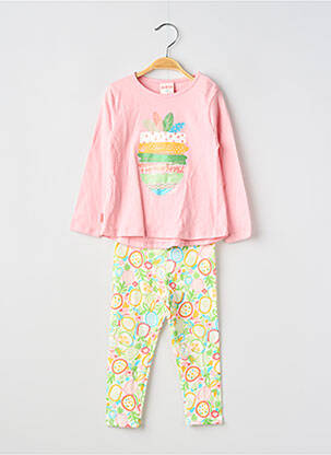 Set pantaloni tip de tricou roz BOBOLI fată