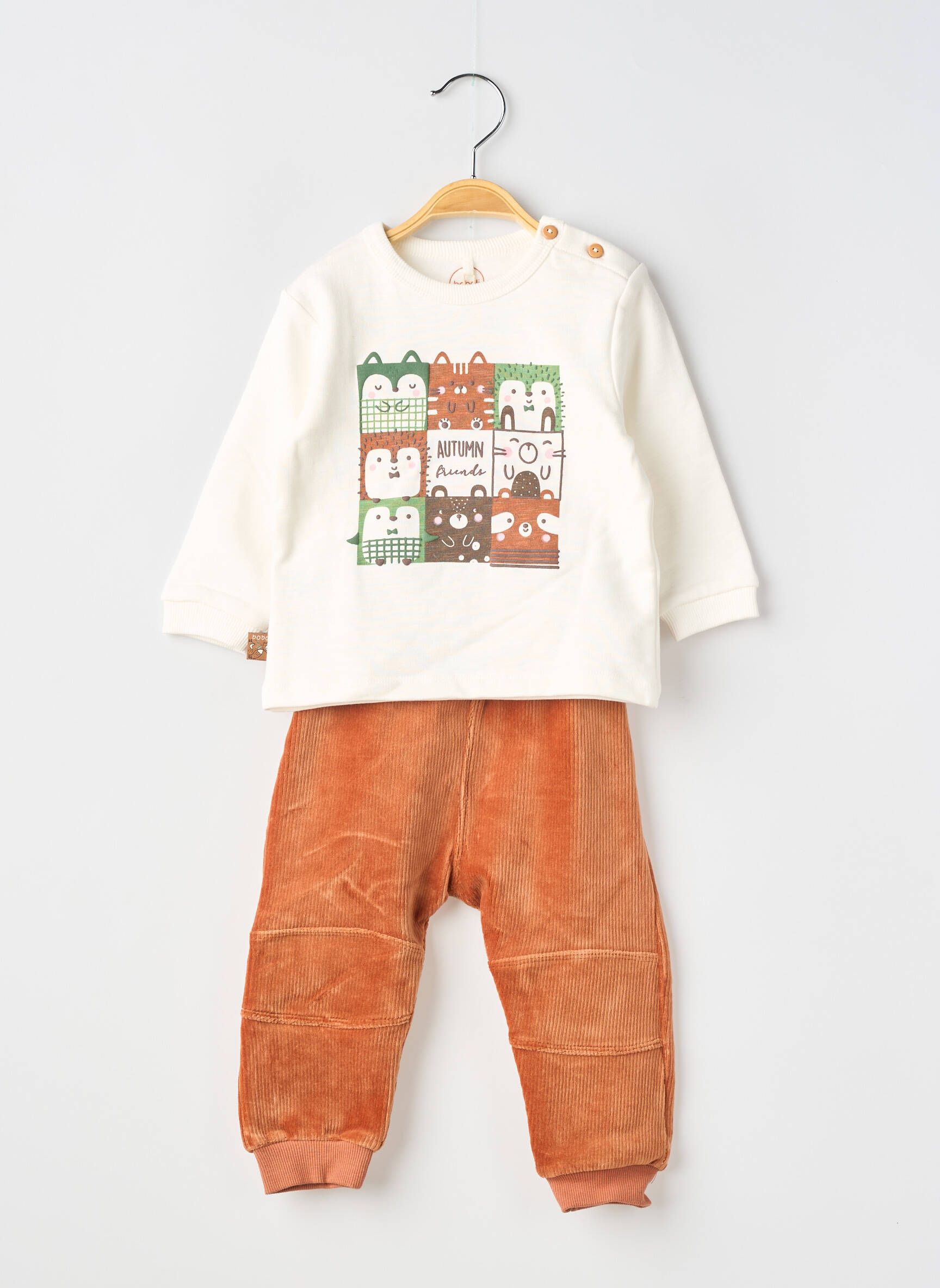 Set pantaloni talie elastică maro BOBOLI băiat