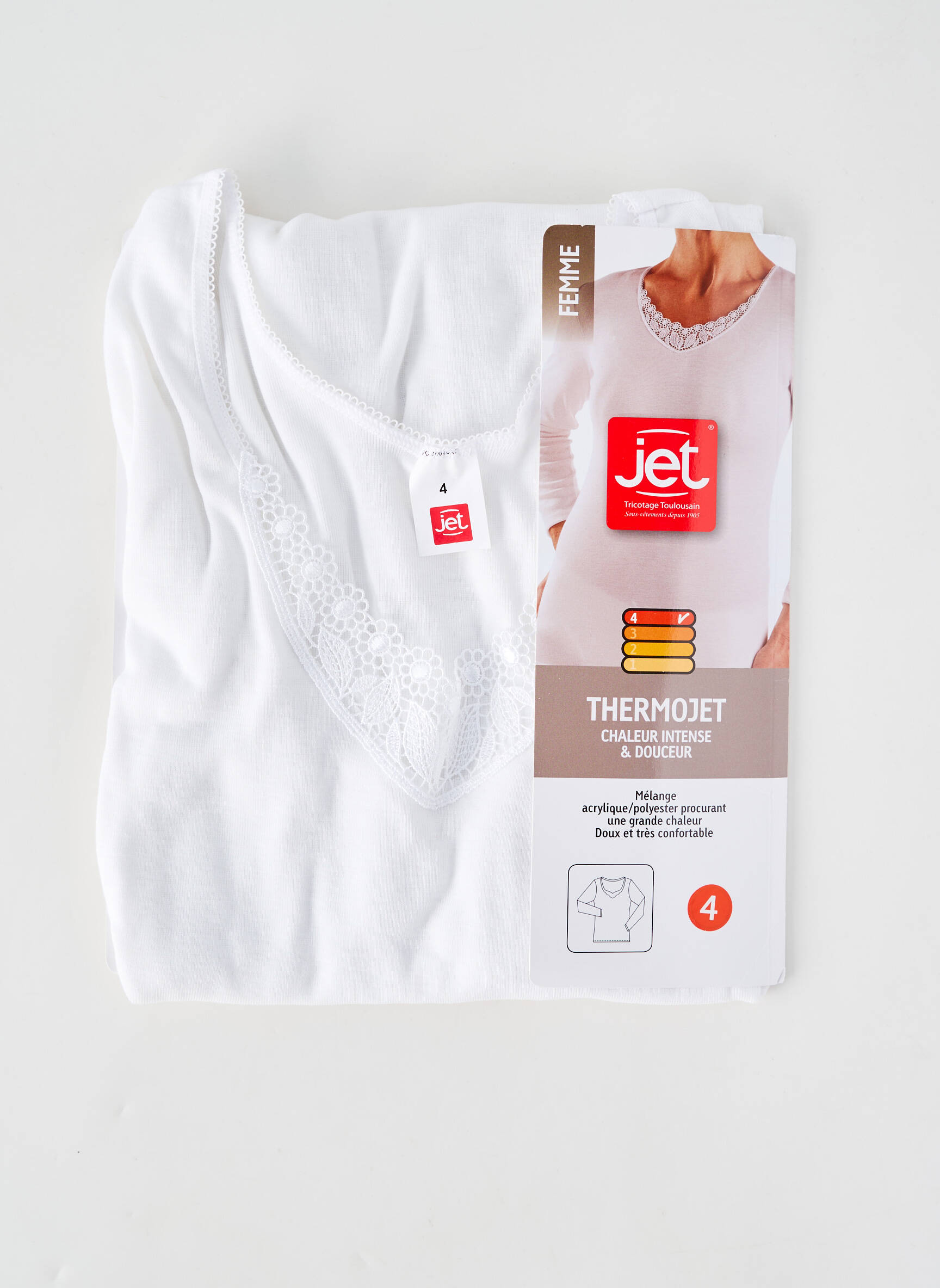 Tricou mâneci lungi mâneci lungi alb JET femeie