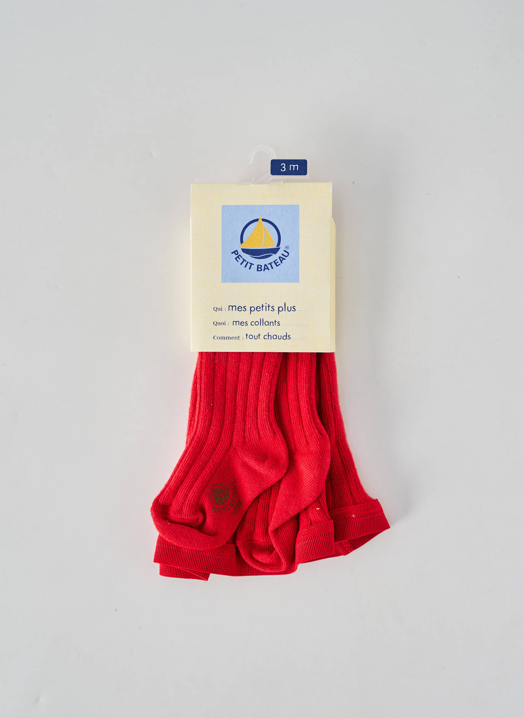 Colanți țesătură ripsată roșu PETIT BATEAU fată