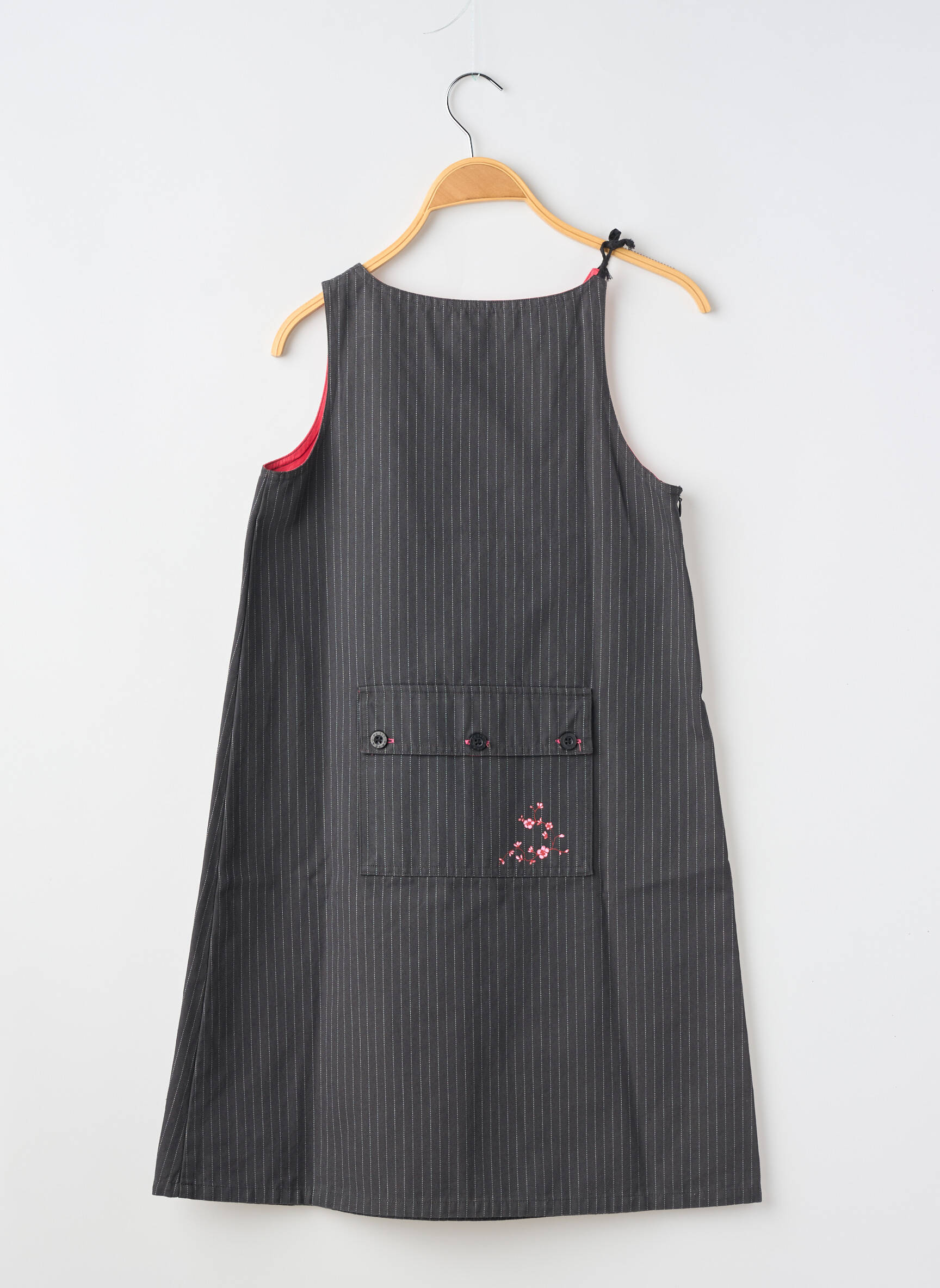 Rochie midi fără mâneci fără mâneci gri PETIT BATEAU fată