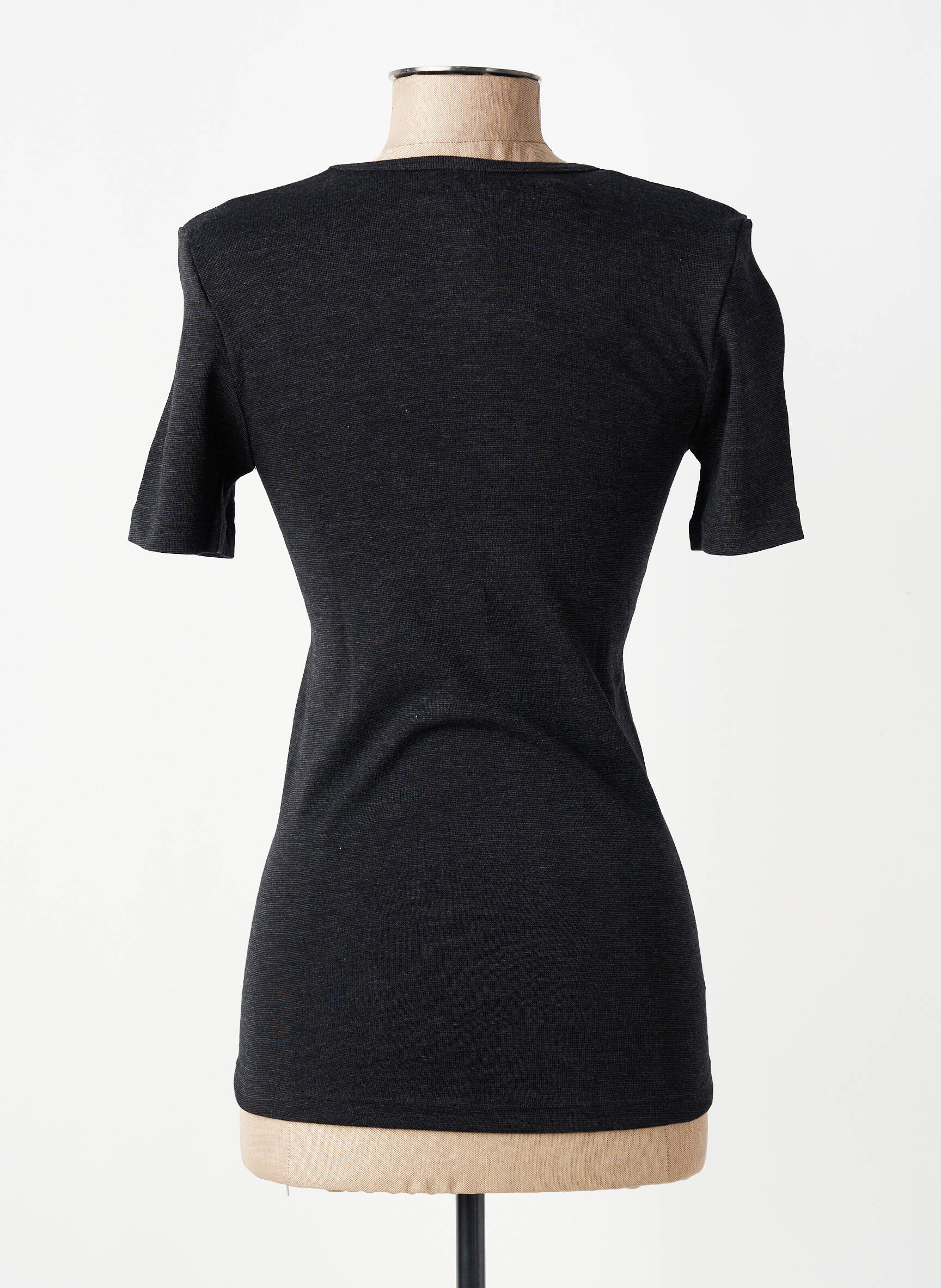 Tricou croială cambrată mâneci scurte negru CON-TA femeie