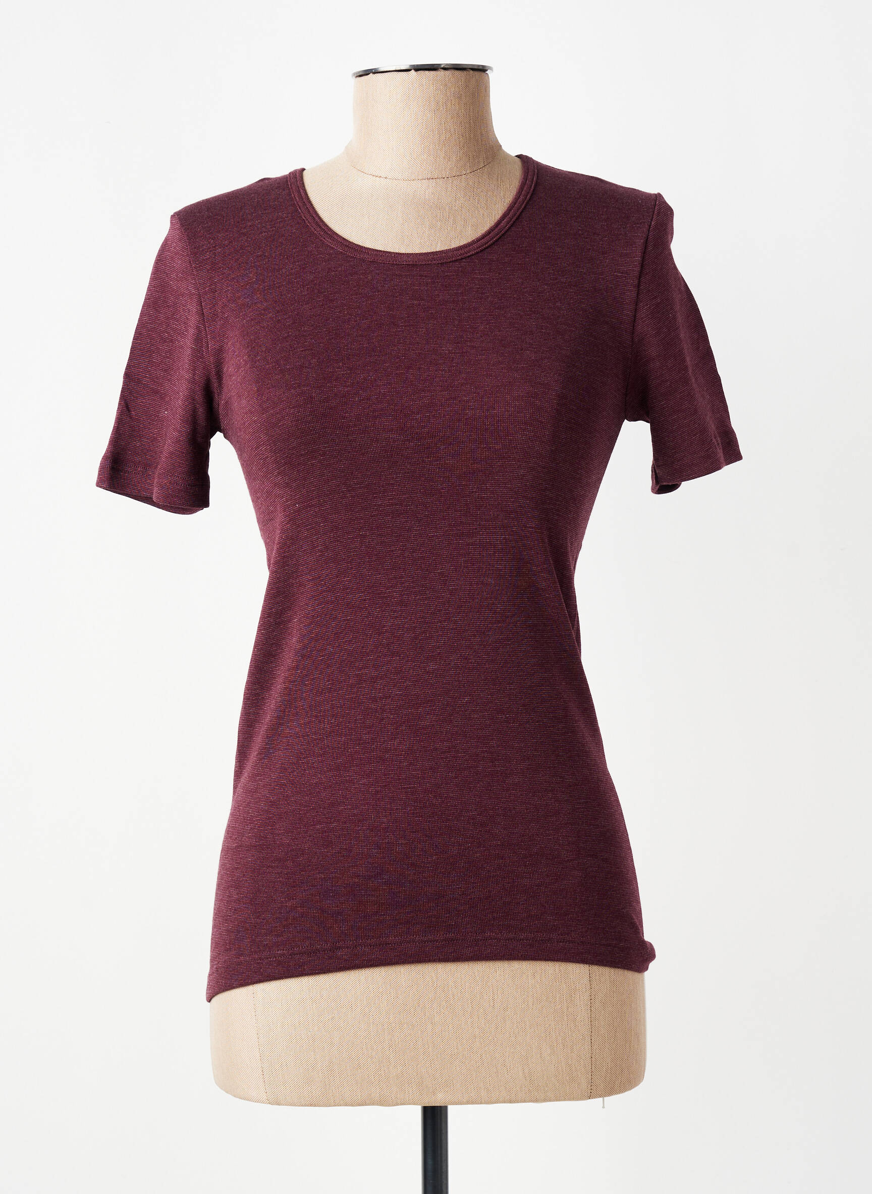 Tricou croială cambrată mâneci scurte violet CON-TA femeie