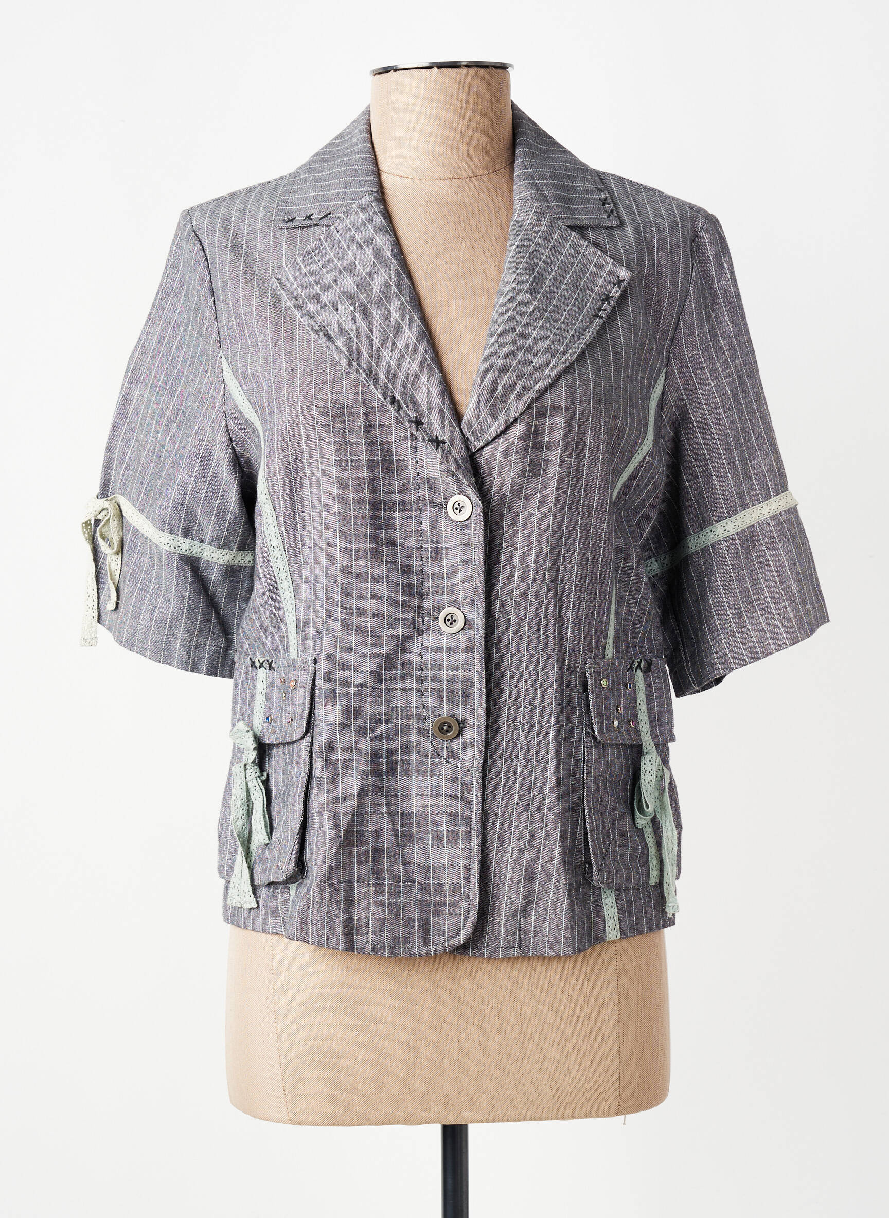 Jachete casual guler tip costum gri LUCCHINI femeie