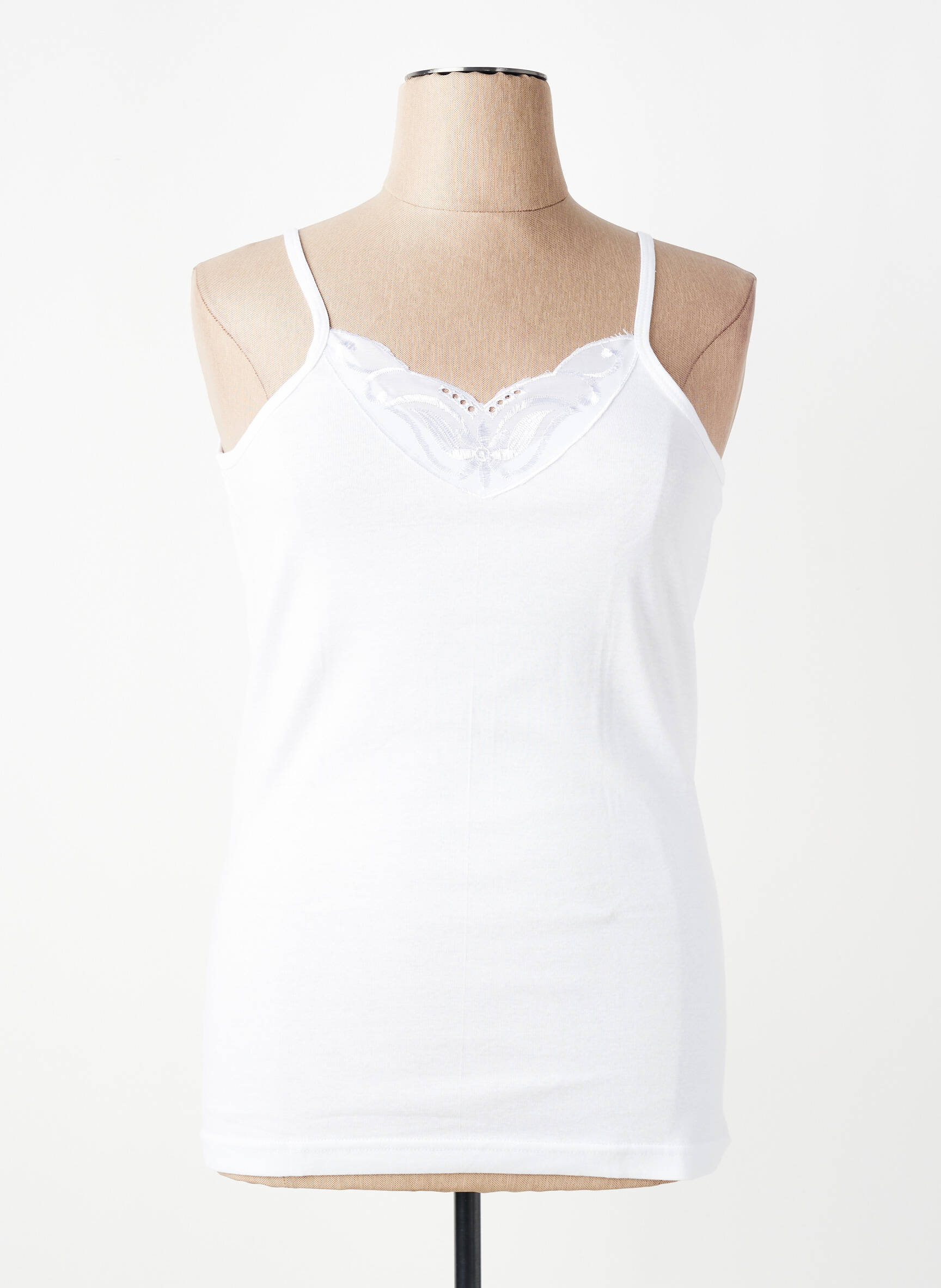 Top/caraco broderie alb TRIANGLE D'OR femeie