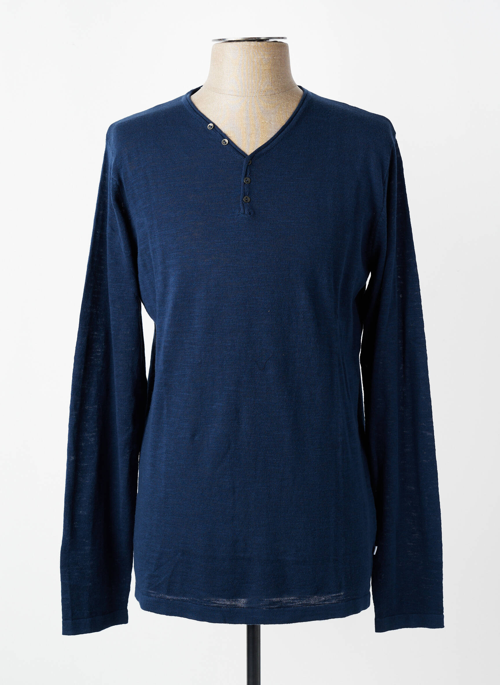 Tricou croială cambrată mâneci lungi albastru CBK bărbat