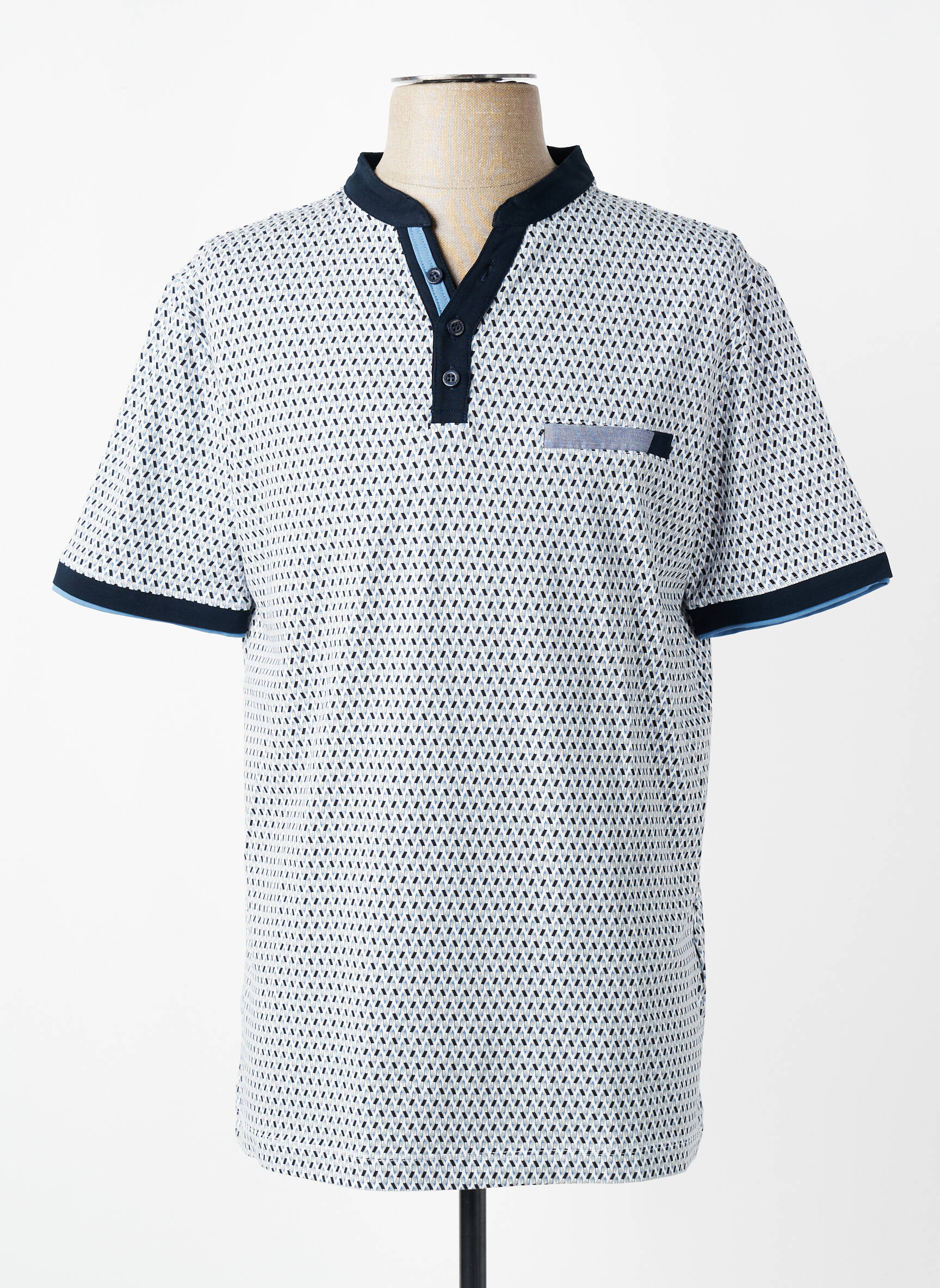Tricou elasticitate mâneci scurte albastru COFOX bărbat