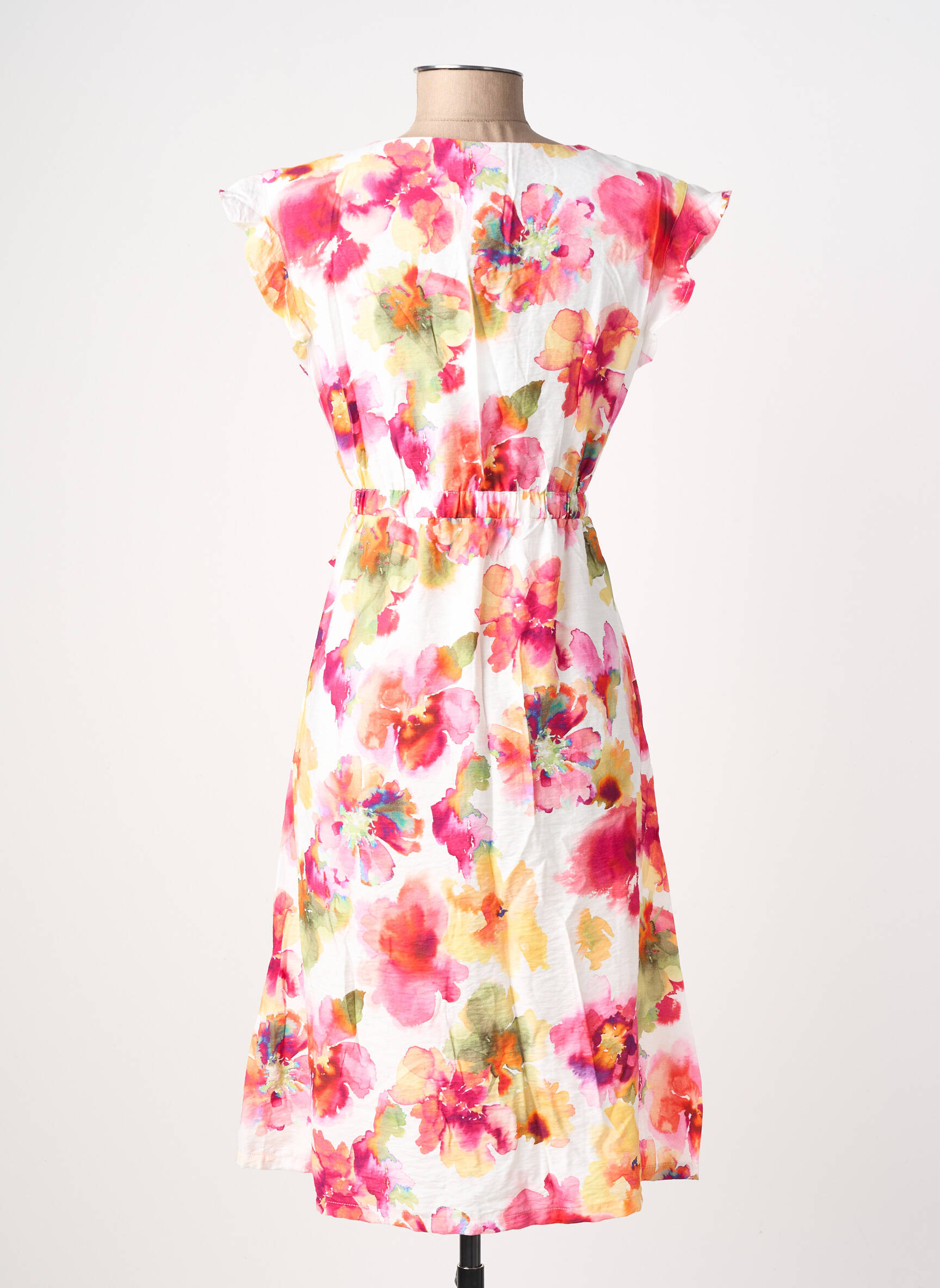 Rochie midi imprimeu floral mâneci scurte roșu COUTURIST femeie