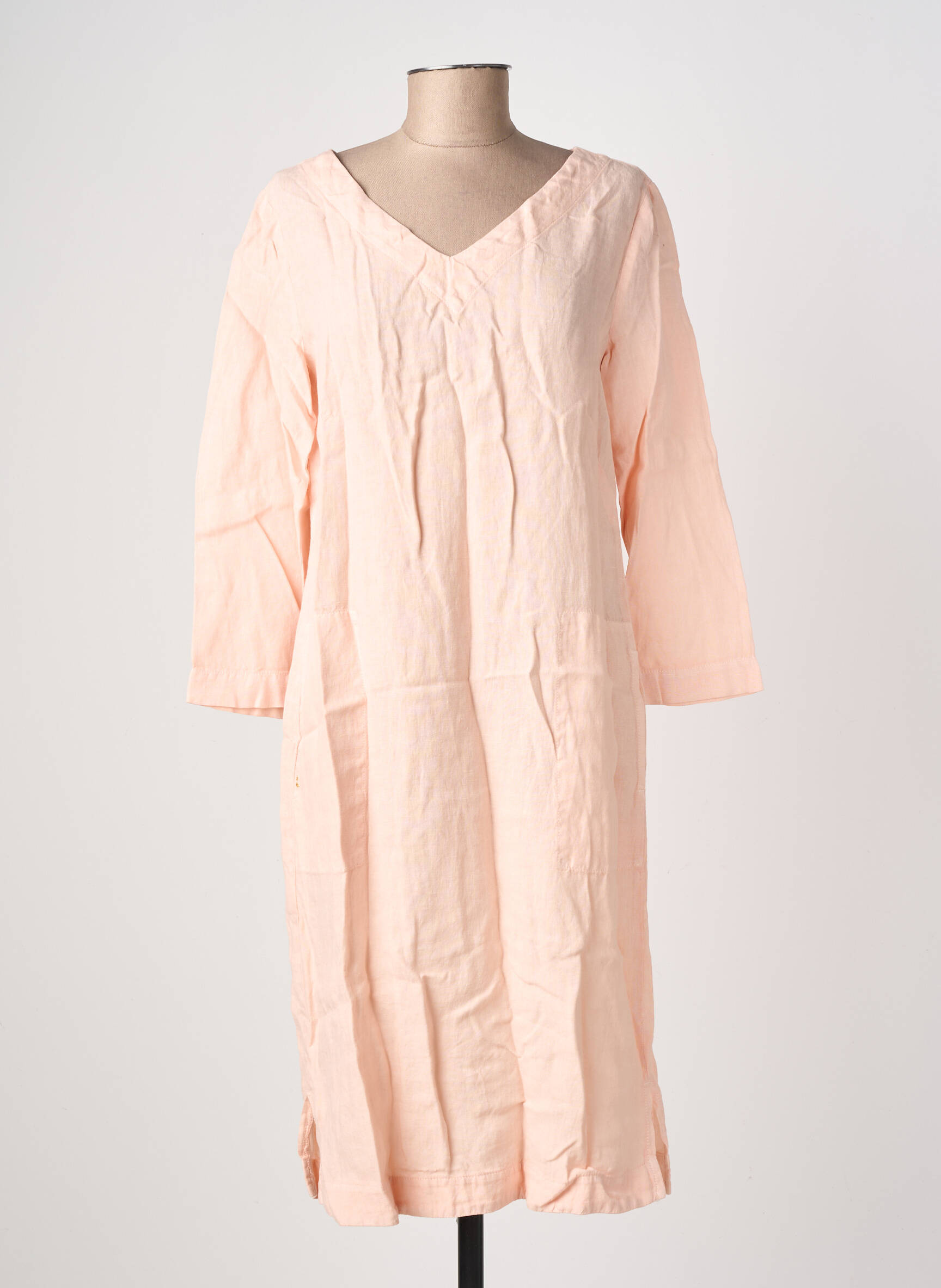 Rochie midi mâneci 3/4 mâneci 3/4 roz COUTURIST femeie