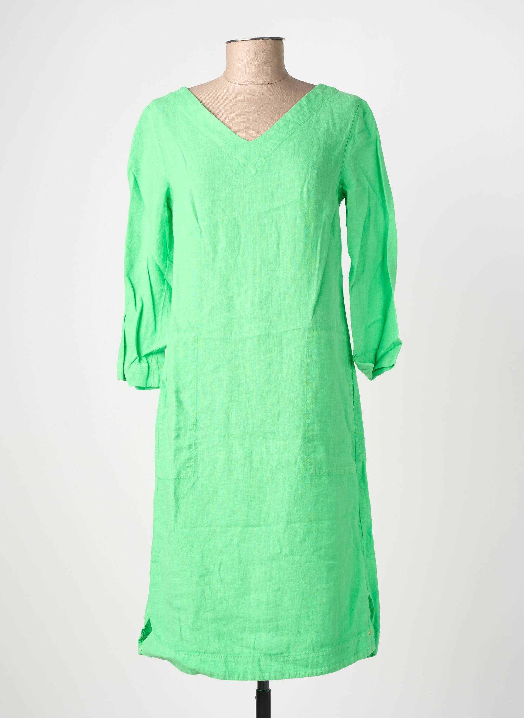 Rochie midi mâneci 3/4 mâneci 3/4 verde COUTURIST femeie
