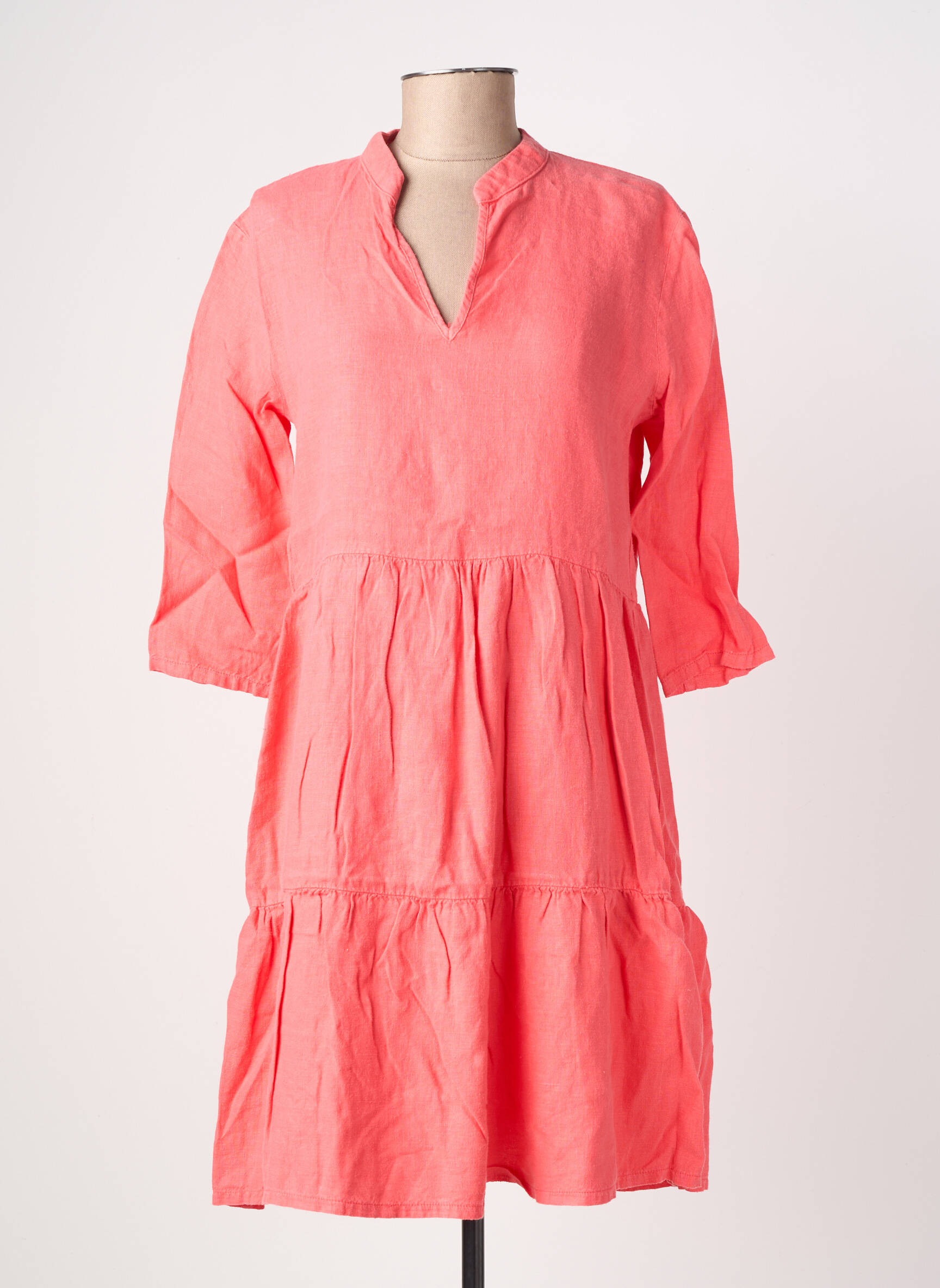 Rochie midi mâneci 3/4 mâneci 3/4 roz COUTURIST femeie
