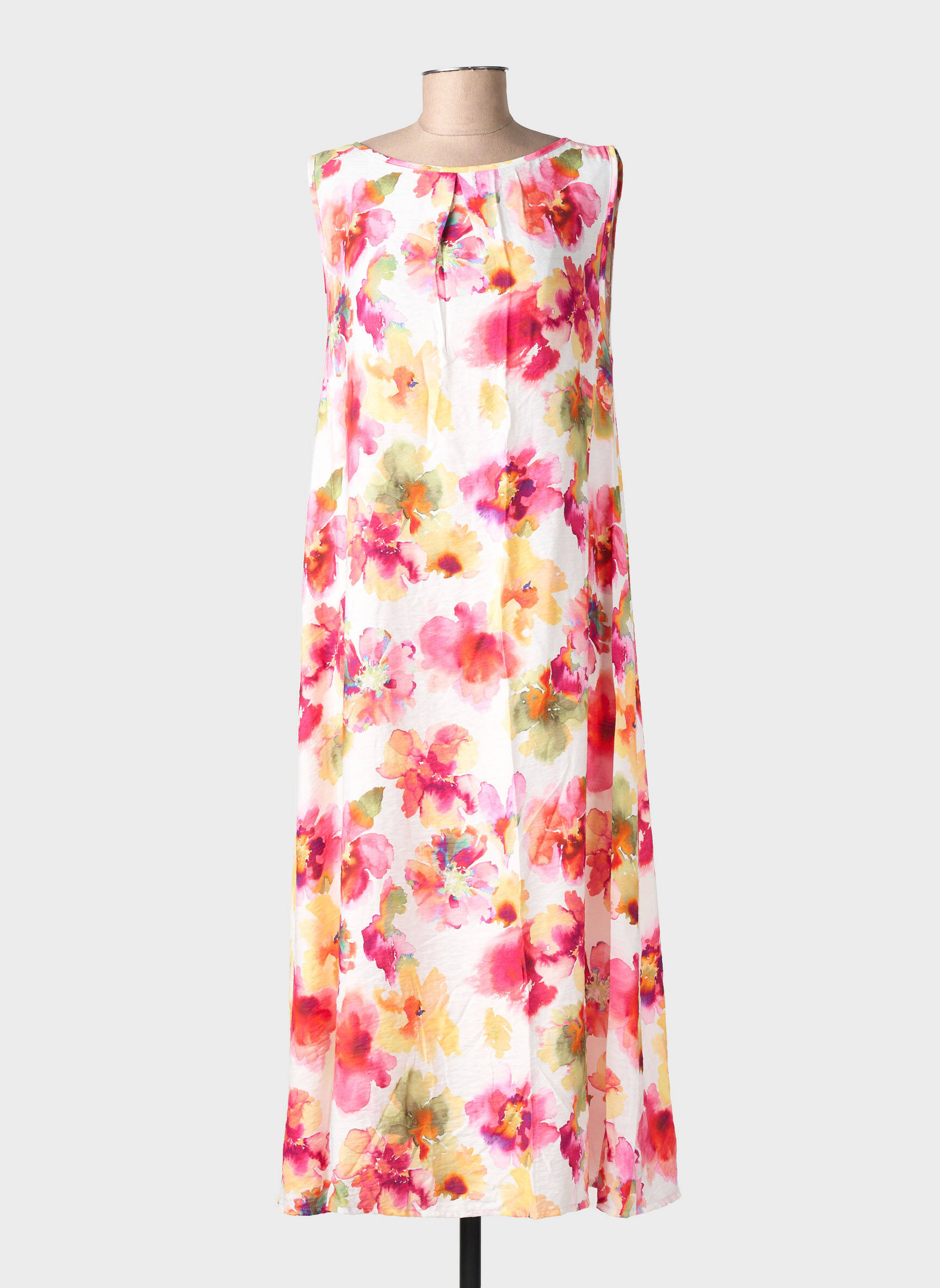 Rochie lungă imprimeu floral fără mâneci roz COUTURIST femeie