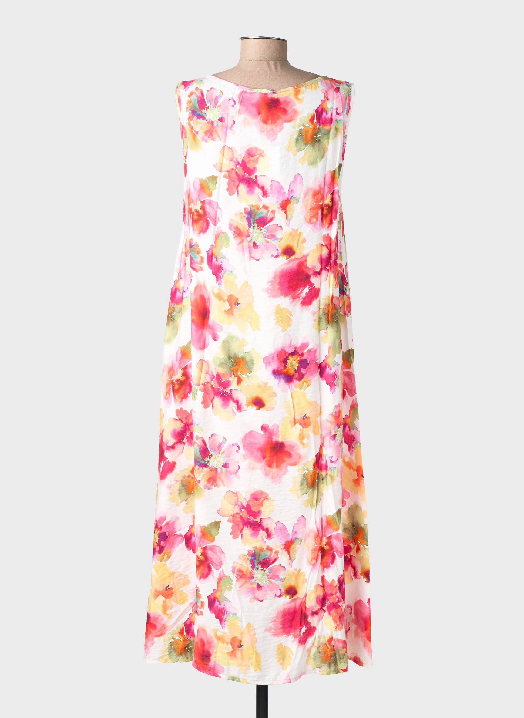Rochie lungă imprimeu floral fără mâneci roz COUTURIST femeie