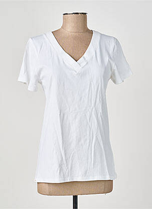Tricou guler în v mâneci scurte alb COUTURIST femeie