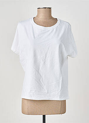 Tricou elasticitate mâneci scurte alb COUTURIST femeie