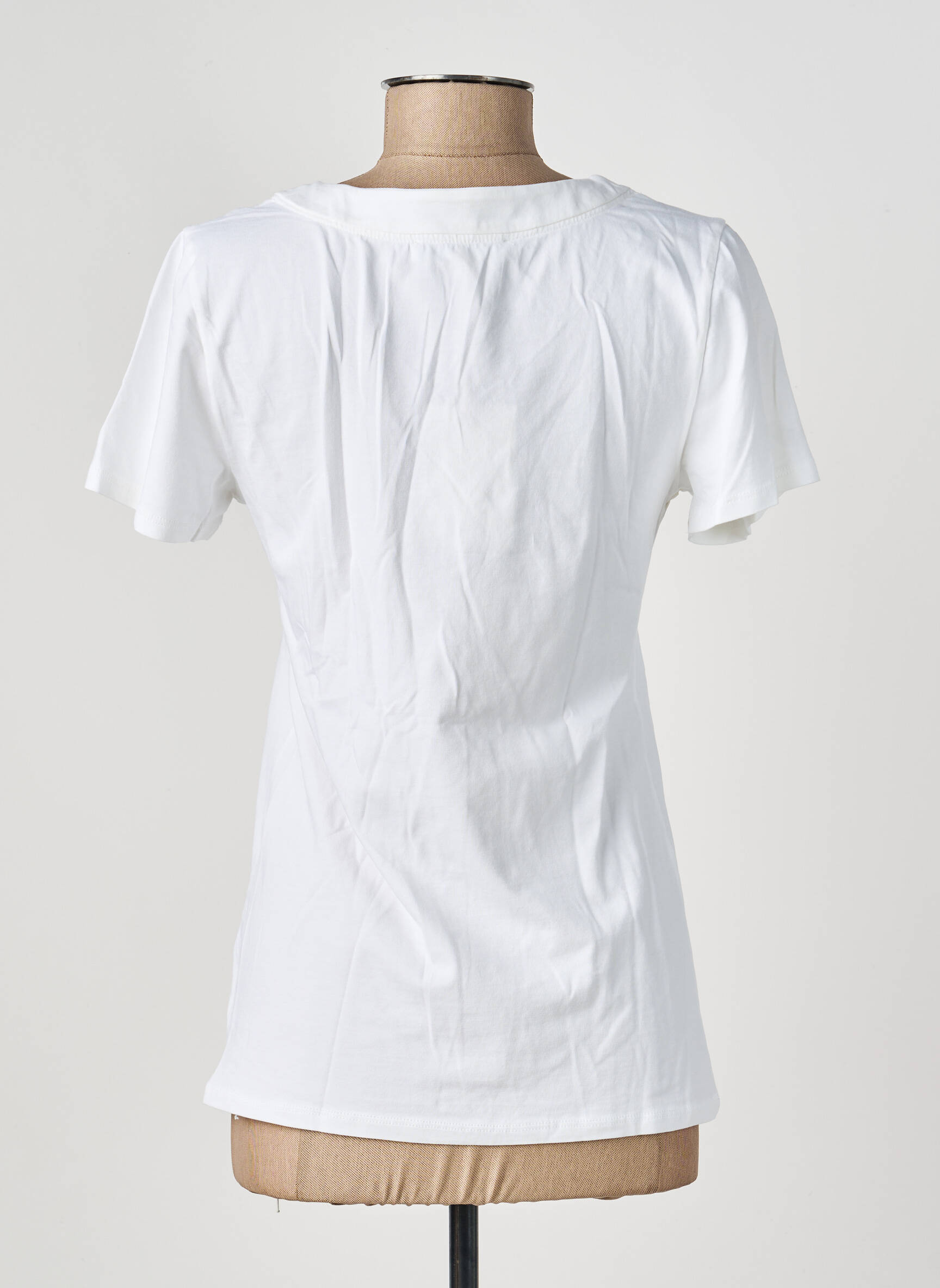 Tricou guler în v mâneci scurte alb COUTURIST femeie