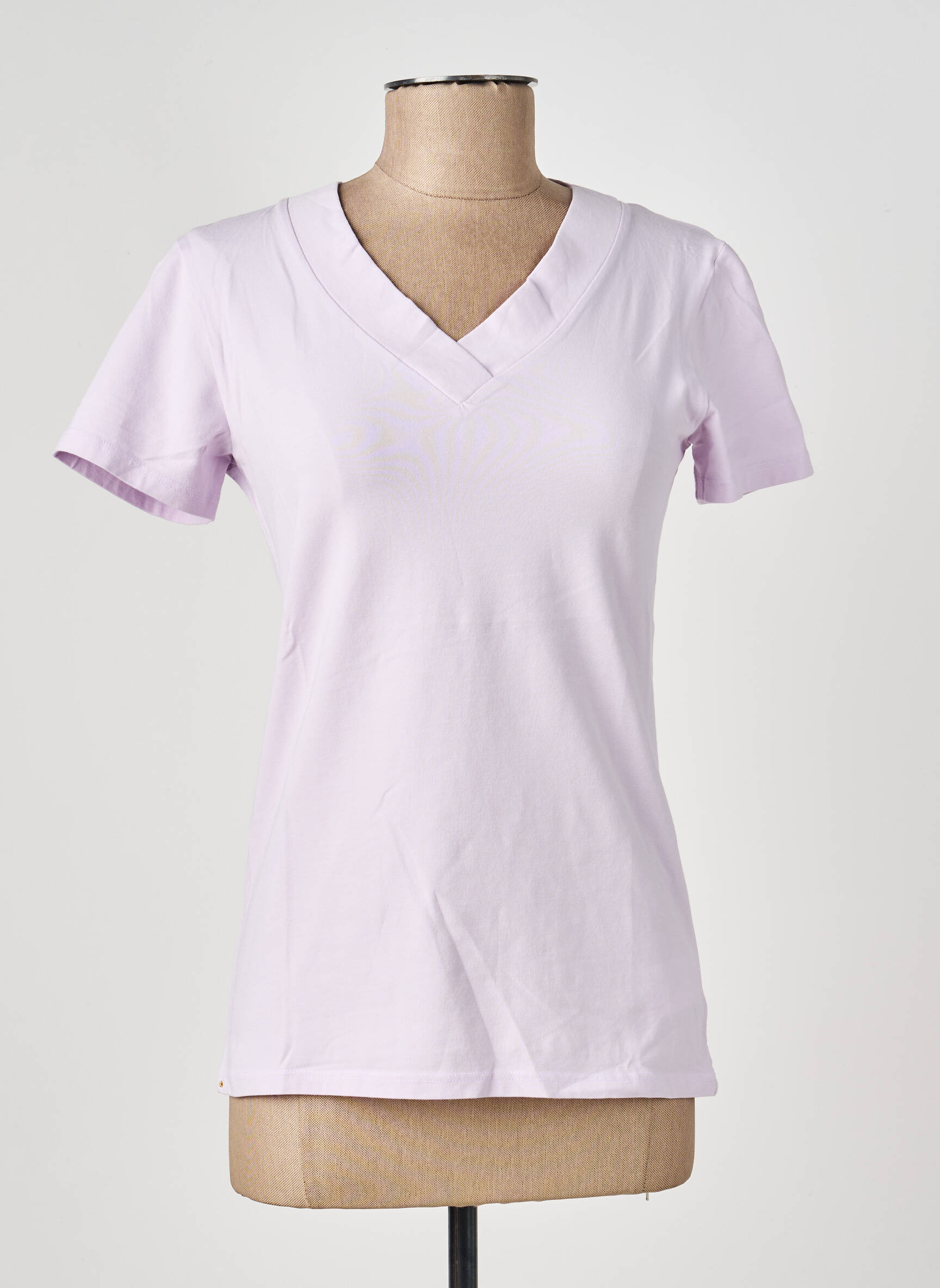 Tricou guler în v mâneci scurte violet COUTURIST femeie