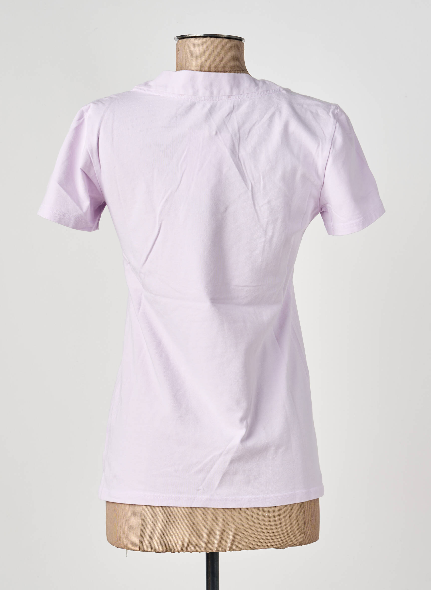Tricou guler în v mâneci scurte violet COUTURIST femeie