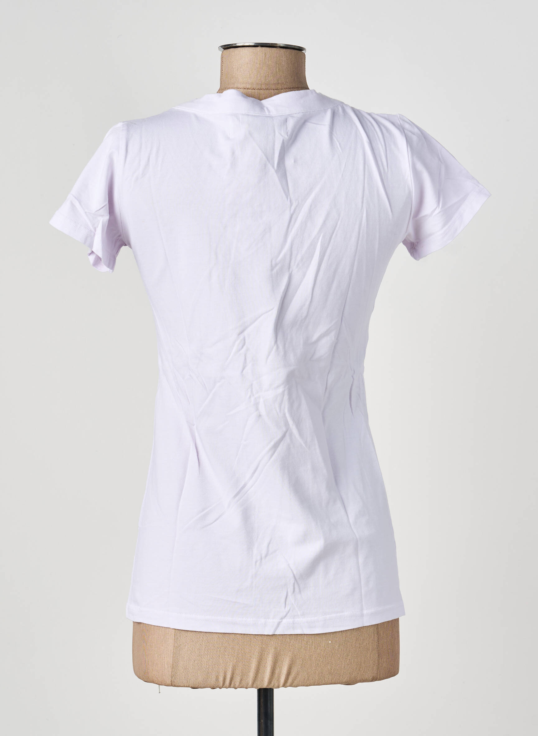 Tricou guler în v mâneci scurte violet deschis COUTURIST femeie