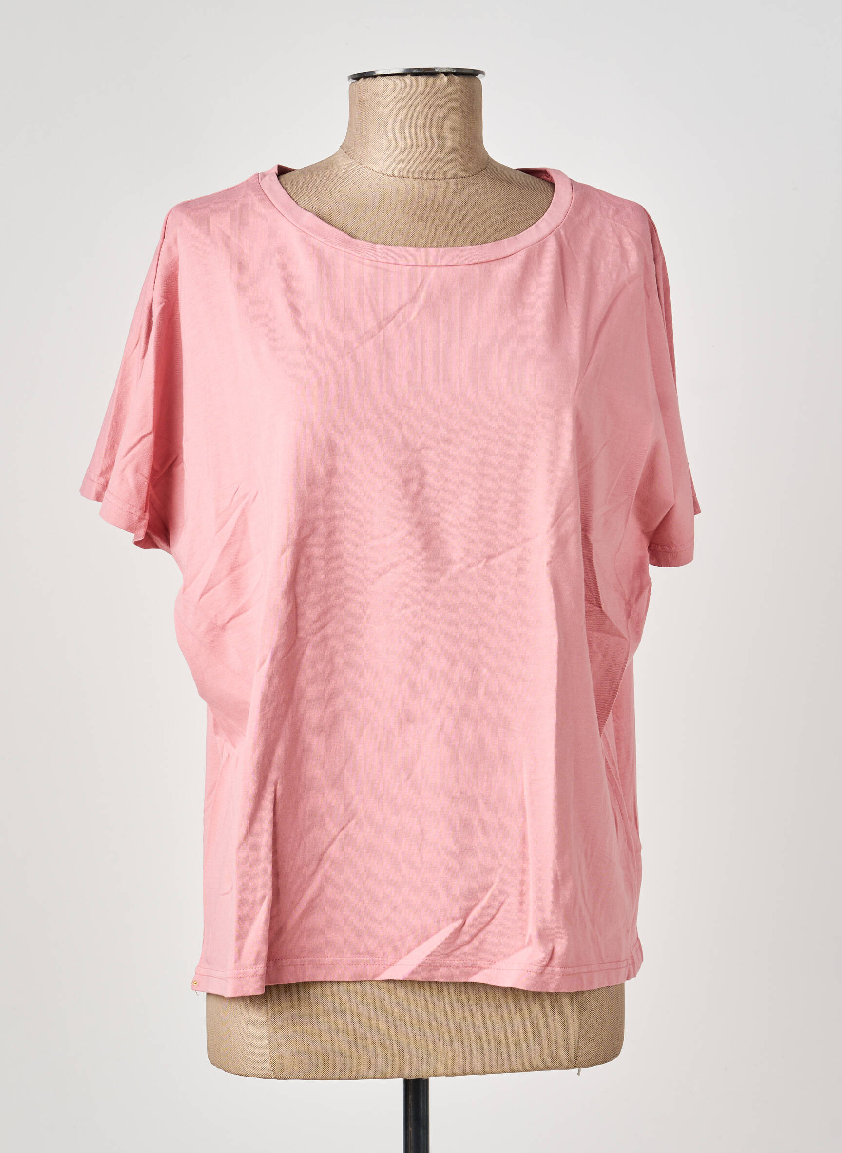 Tricou elasticitate mâneci scurte roz COUTURIST femeie