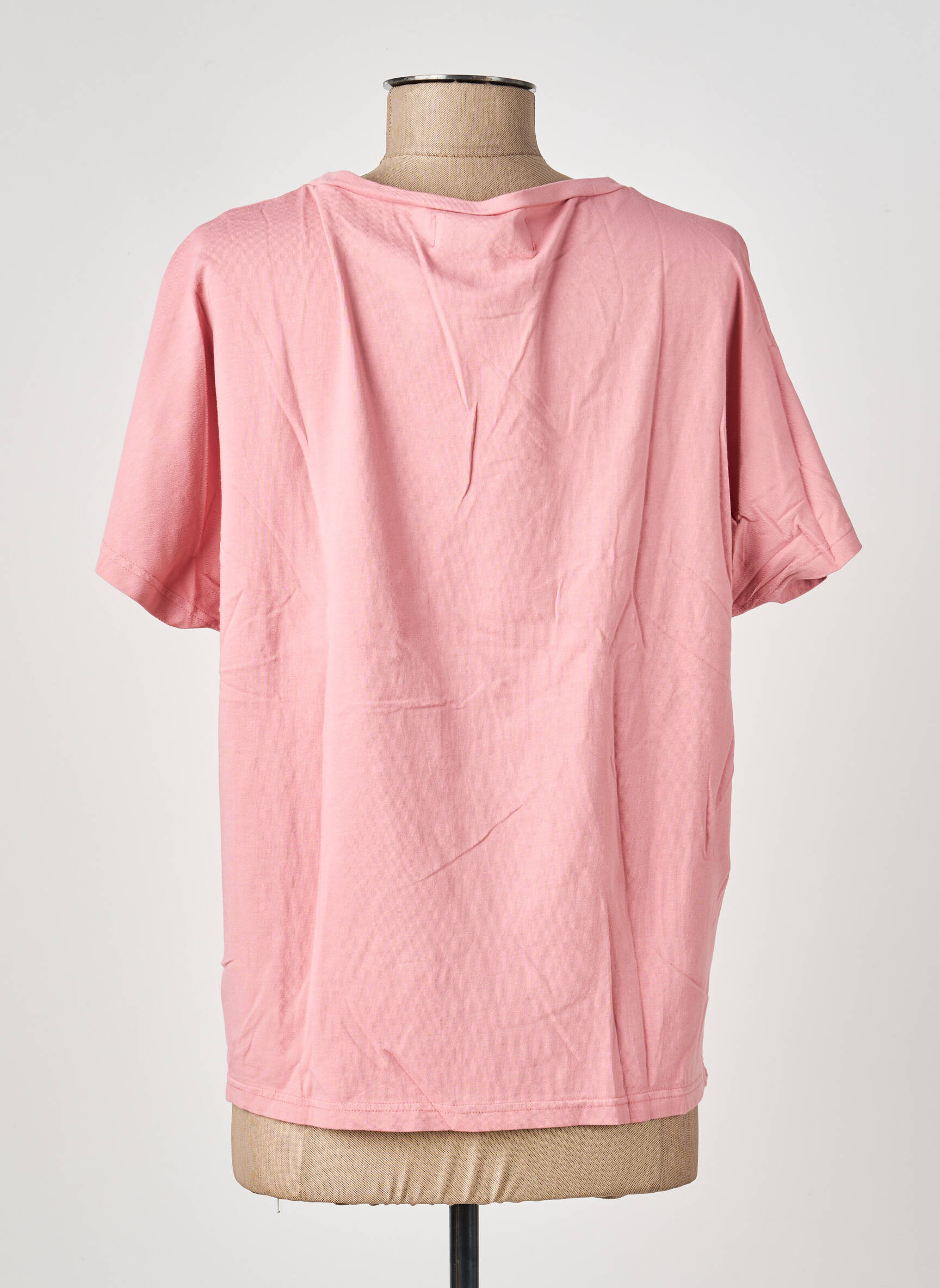 Tricou elasticitate mâneci scurte roz COUTURIST femeie
