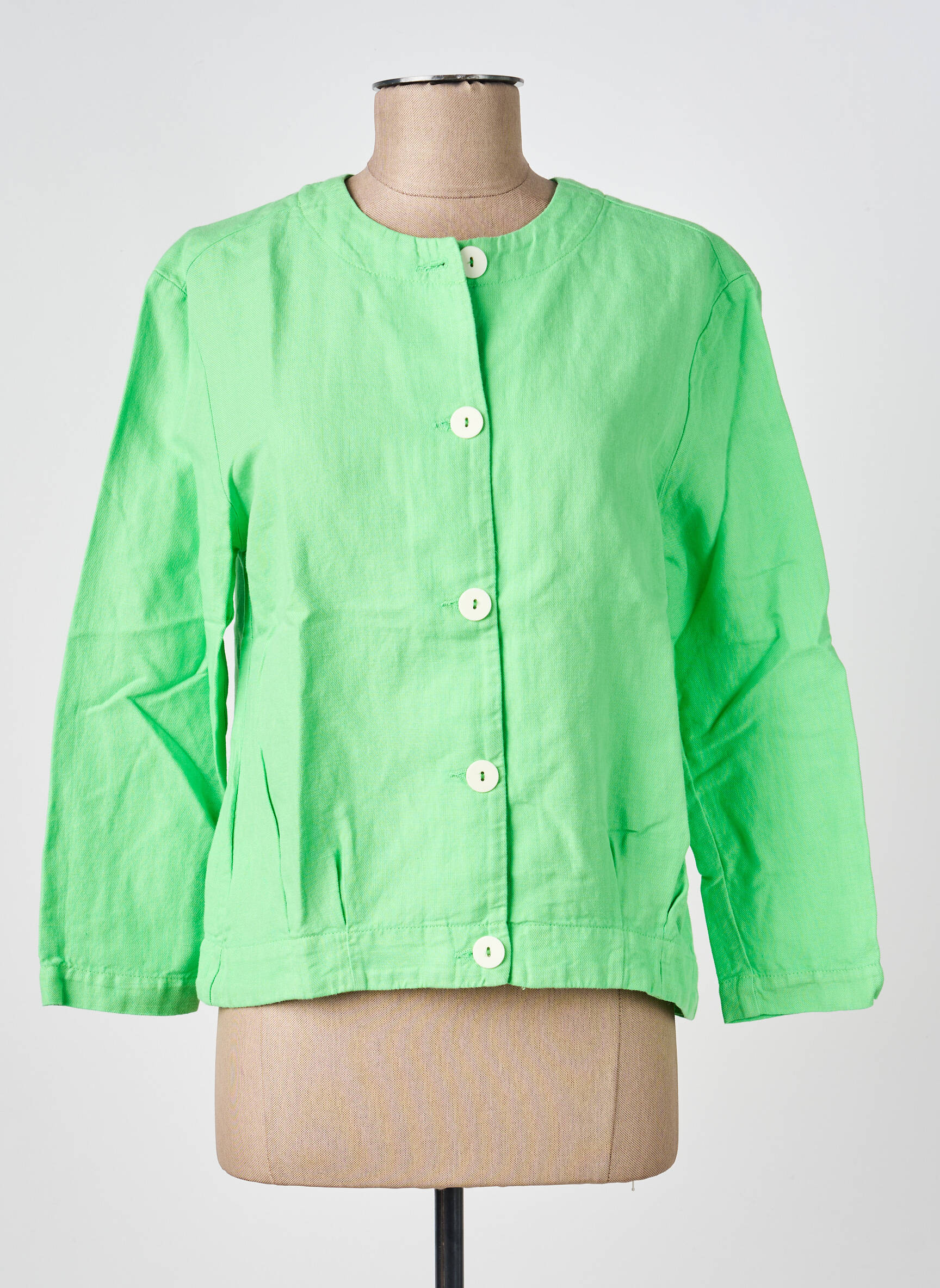 Jachete casual guler rotund verde COUTURIST femeie