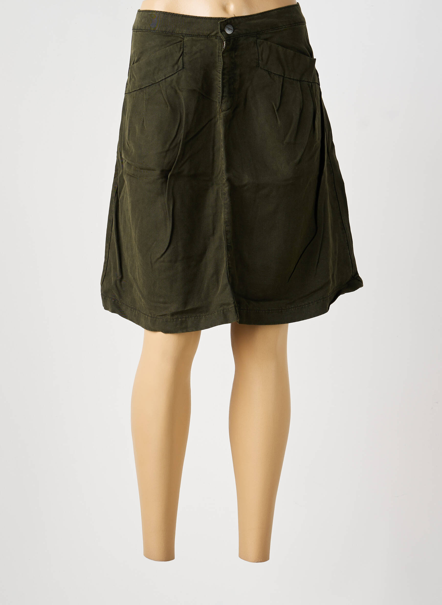 Fustă midi croială evazată verde COUTURIST femeie
