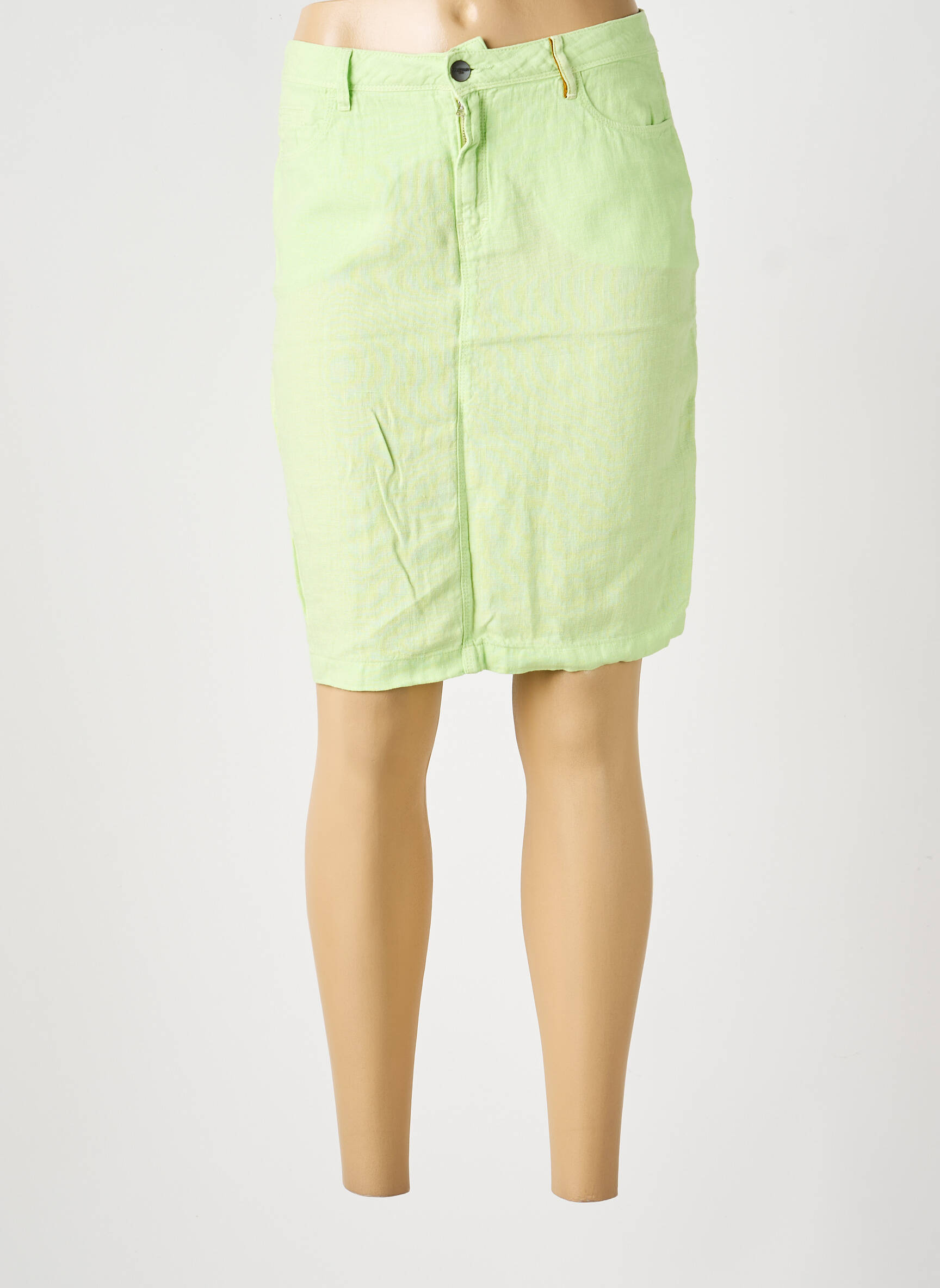 Fustă midi croială dreaptă verde COUTURIST femeie