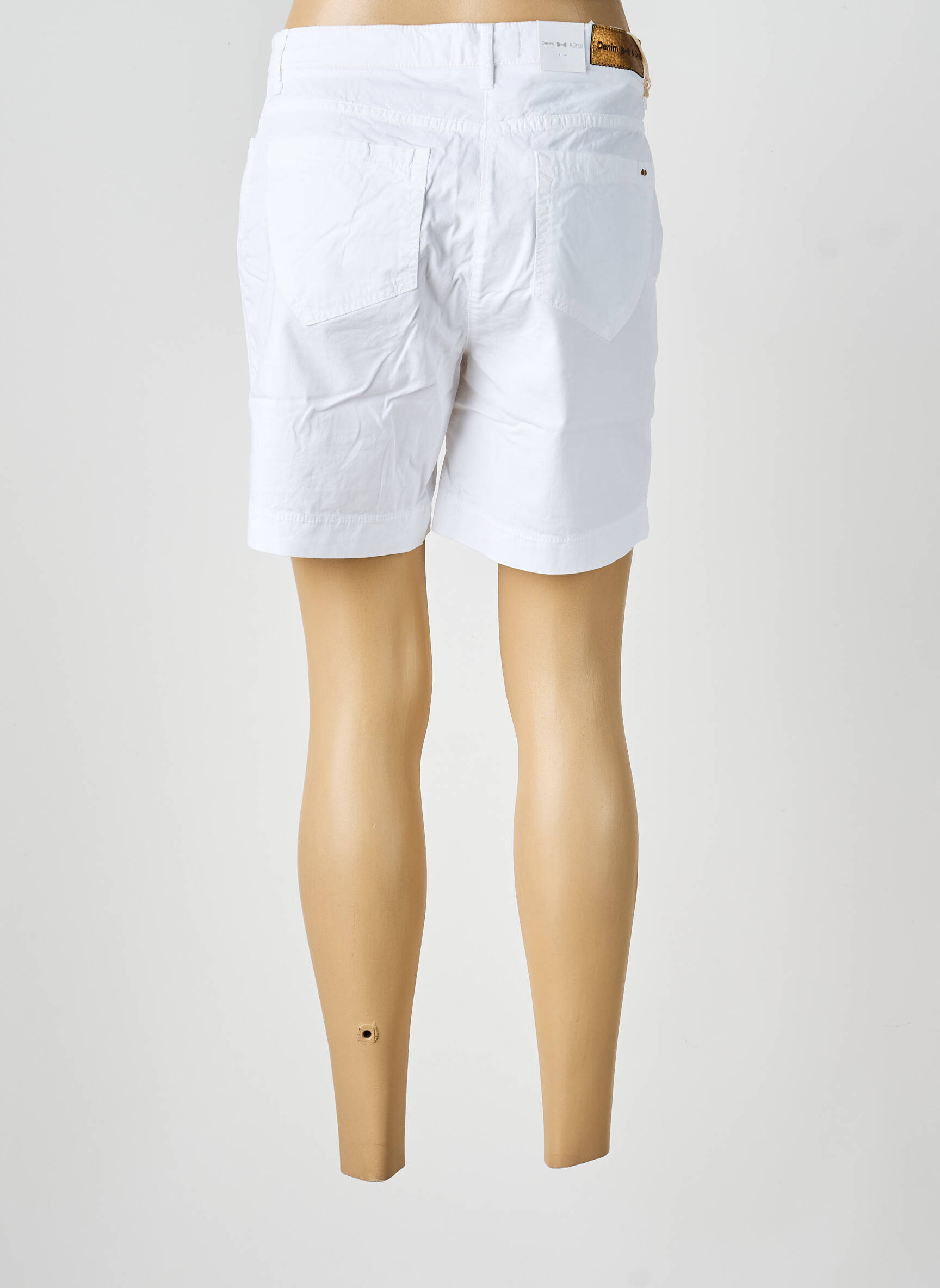 Șort închidere cu fermoar sub clapetă cu nasturi alb DENIM &DRESS femeie