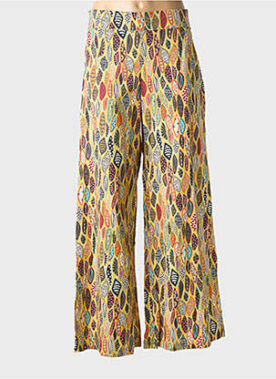 Pantalon larg țesătură poplin mărime normală galben COUTURIST femeie