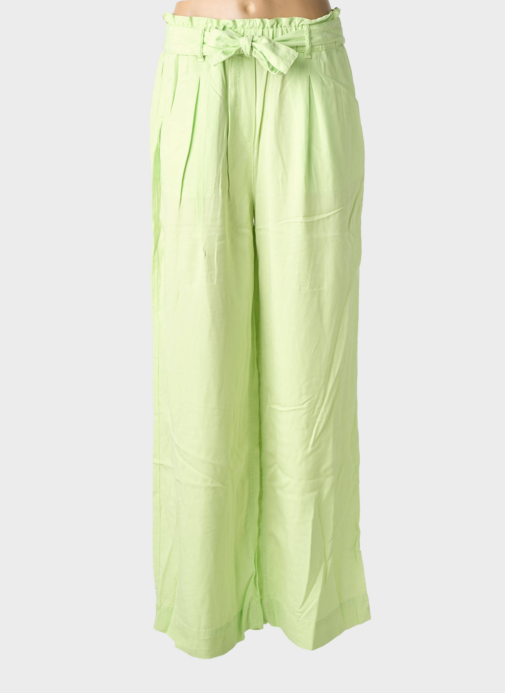 Pantalon larg țesătură poplin mărime normală verde COUTURIST femeie