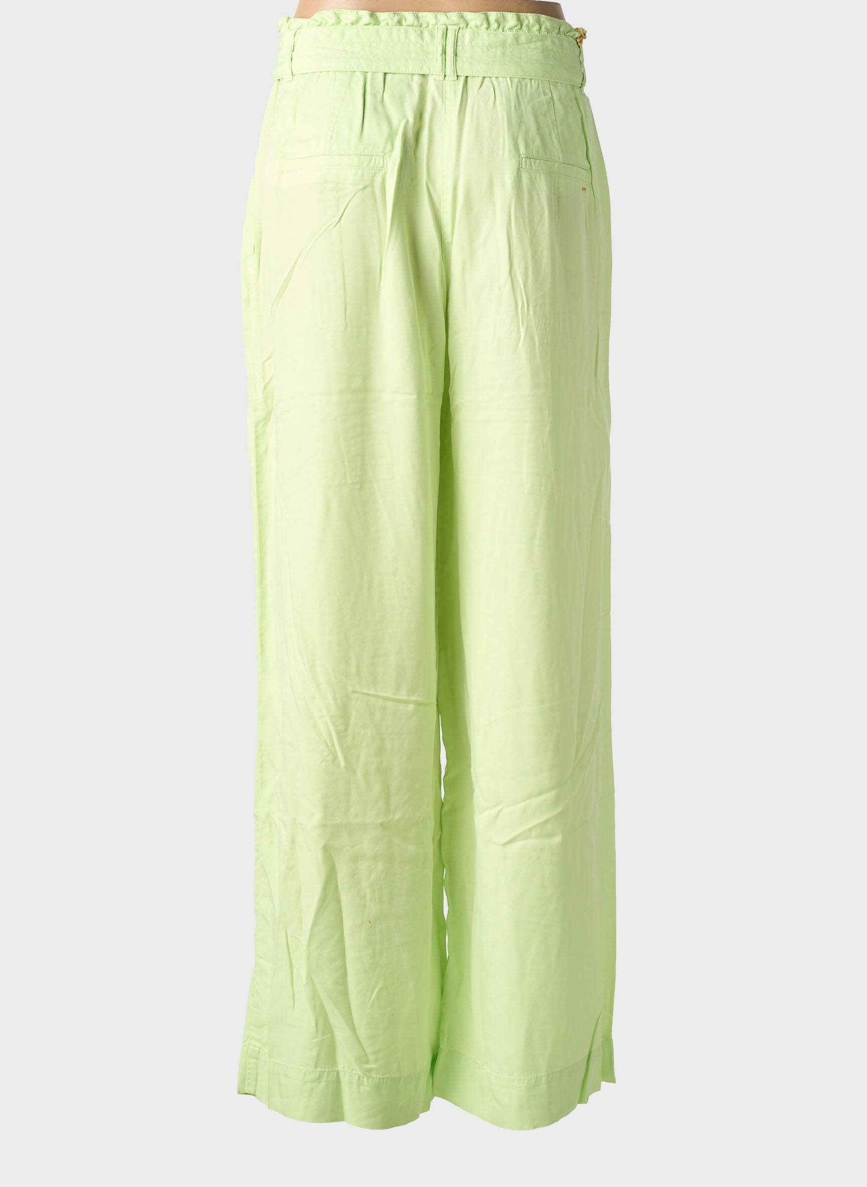 Pantalon larg țesătură poplin mărime normală verde COUTURIST femeie