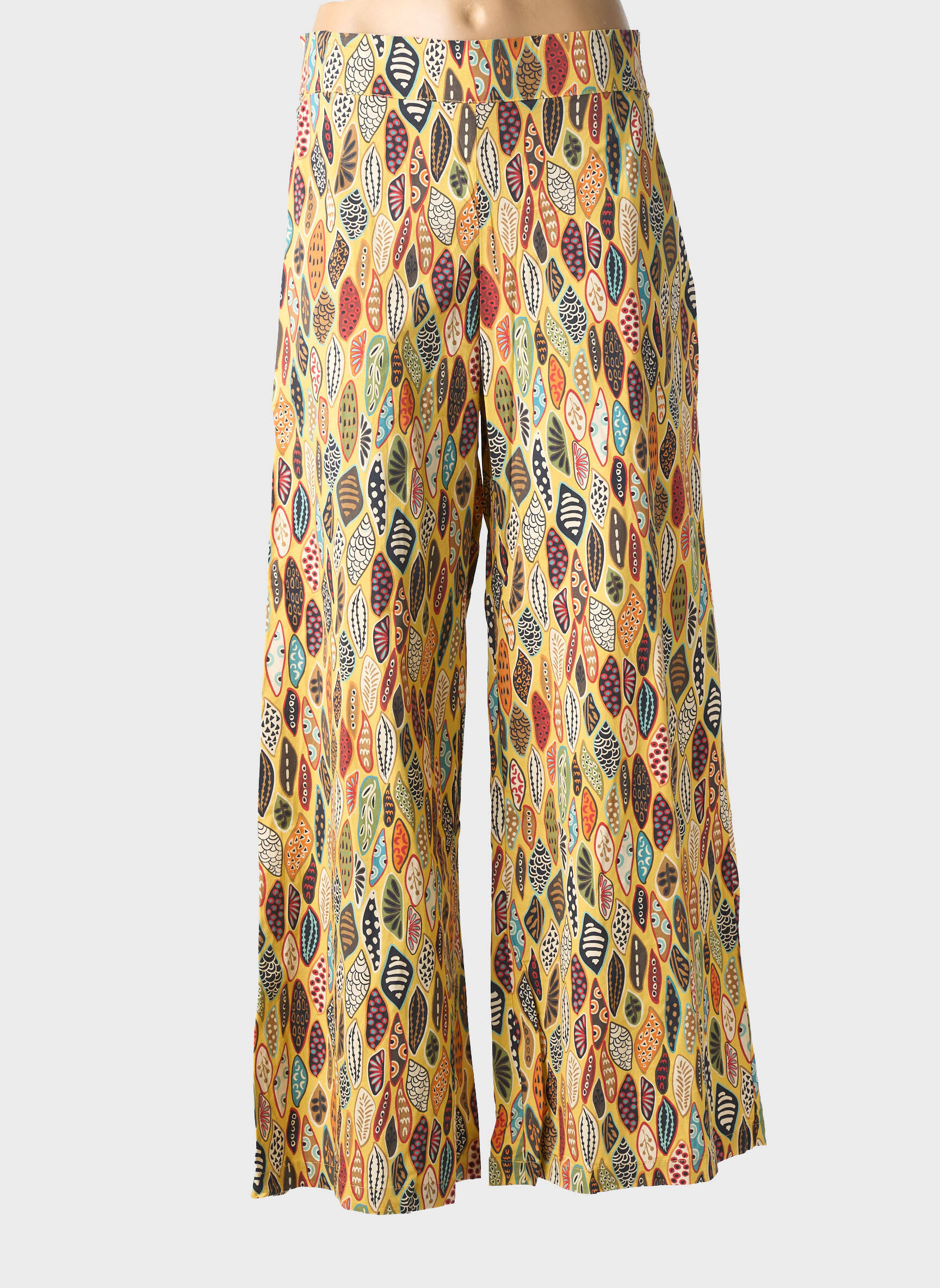 Pantalon larg țesătură poplin mărime normală galben COUTURIST femeie