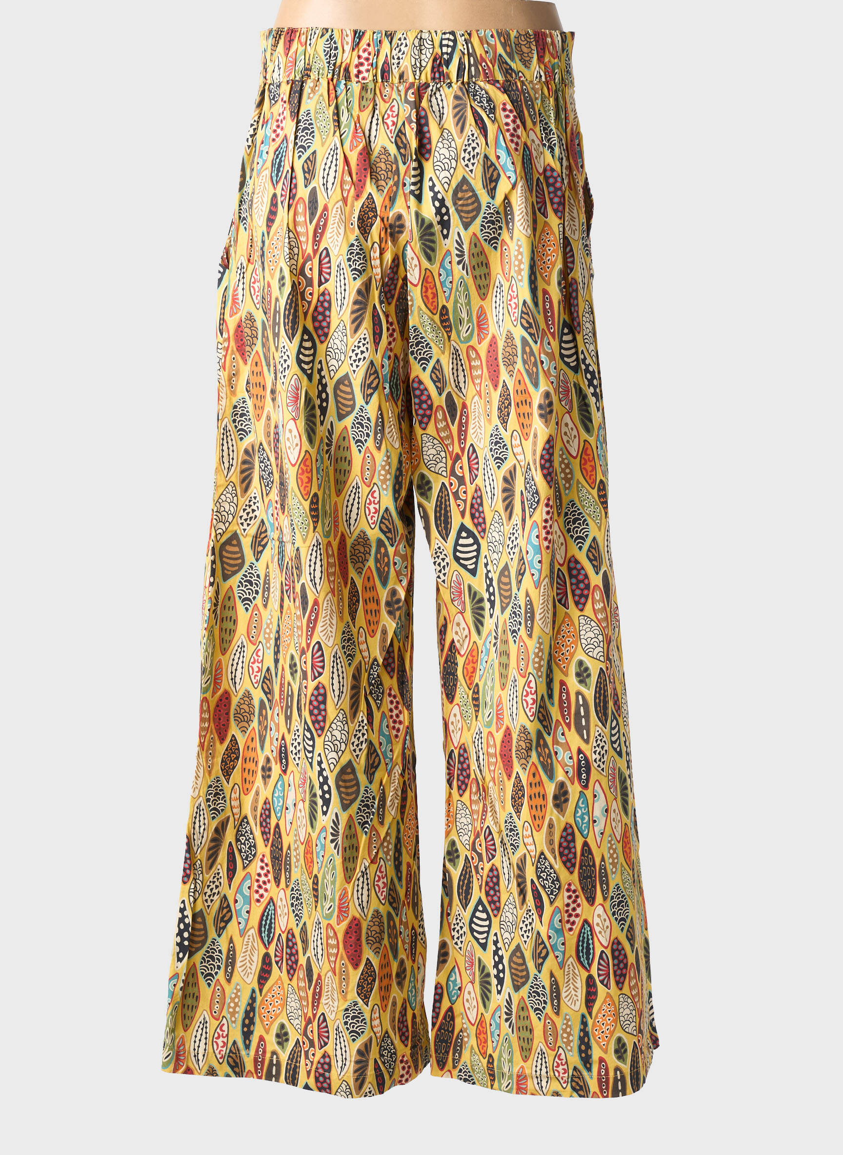 Pantalon larg țesătură poplin mărime normală galben COUTURIST femeie