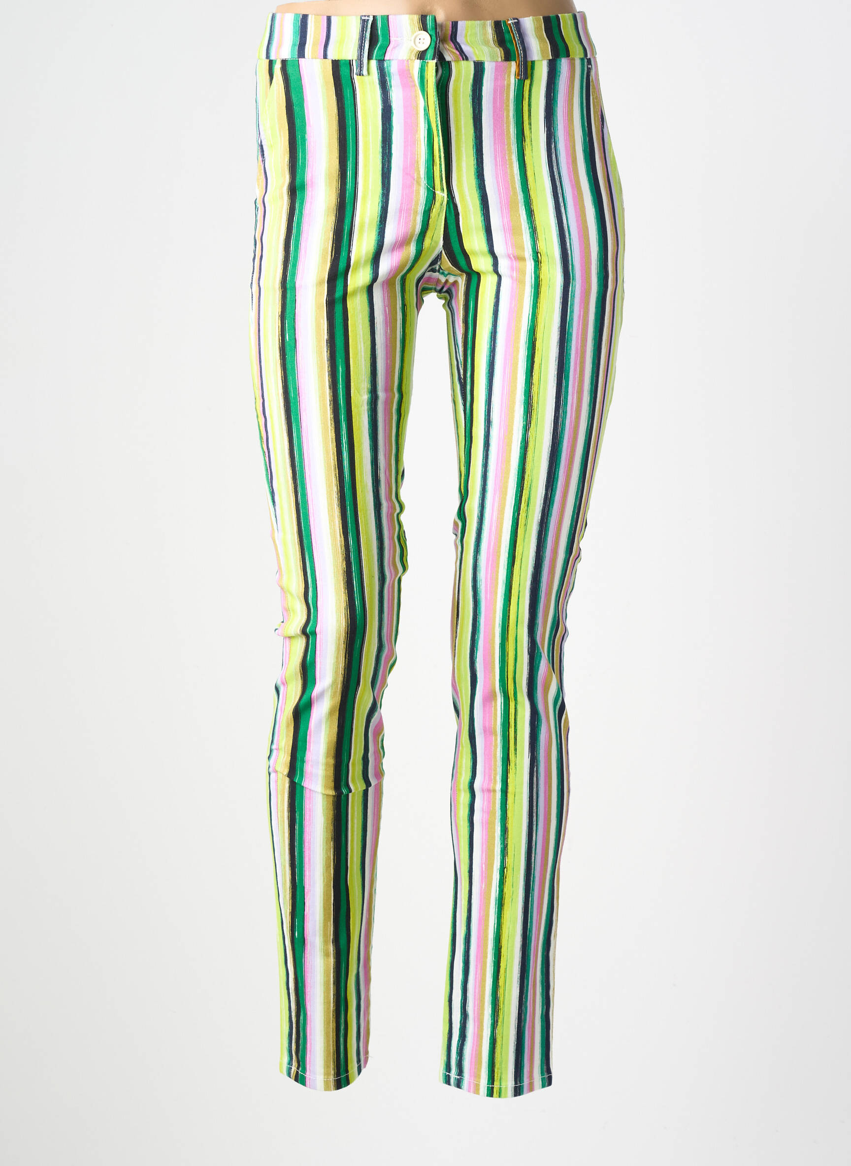Pantalon slim țesătură poplin mărime normală verde COUTURIST femeie