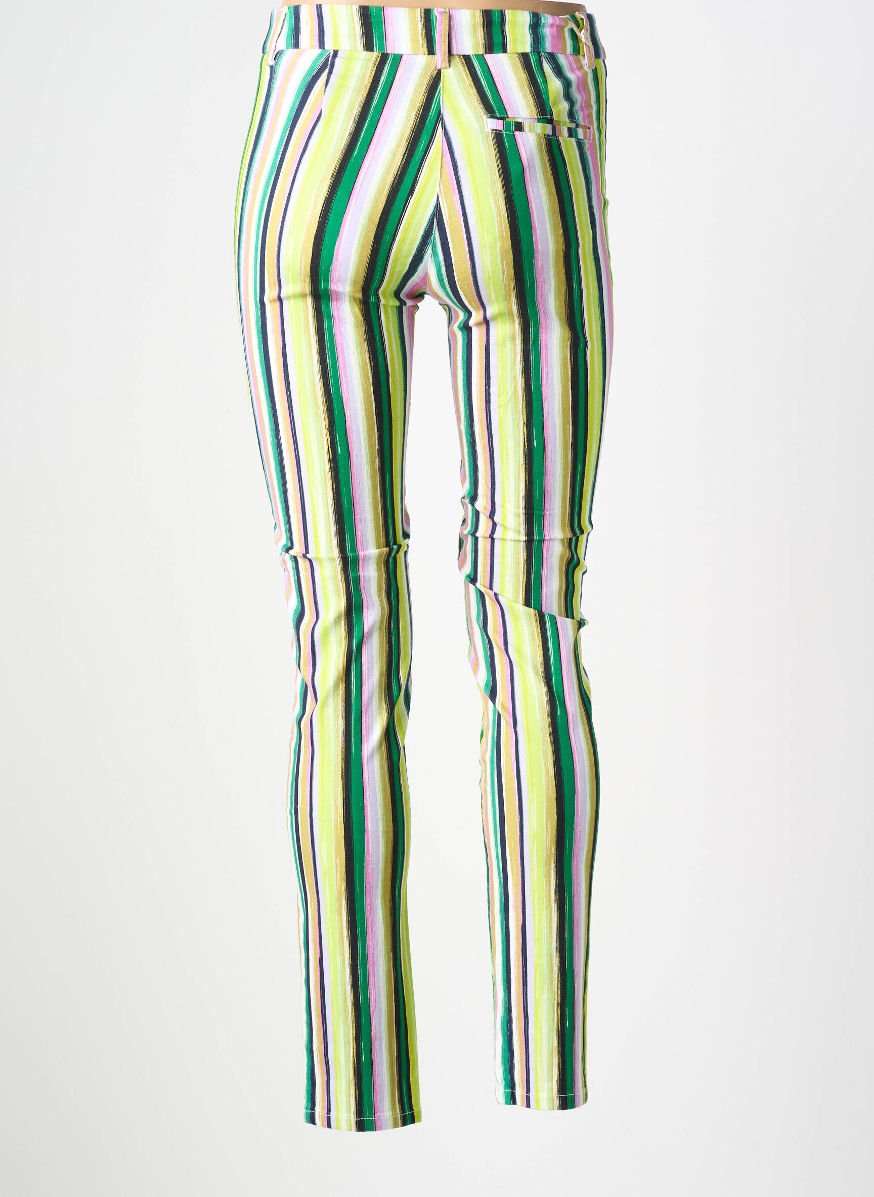 Pantalon slim țesătură poplin mărime normală verde COUTURIST femeie