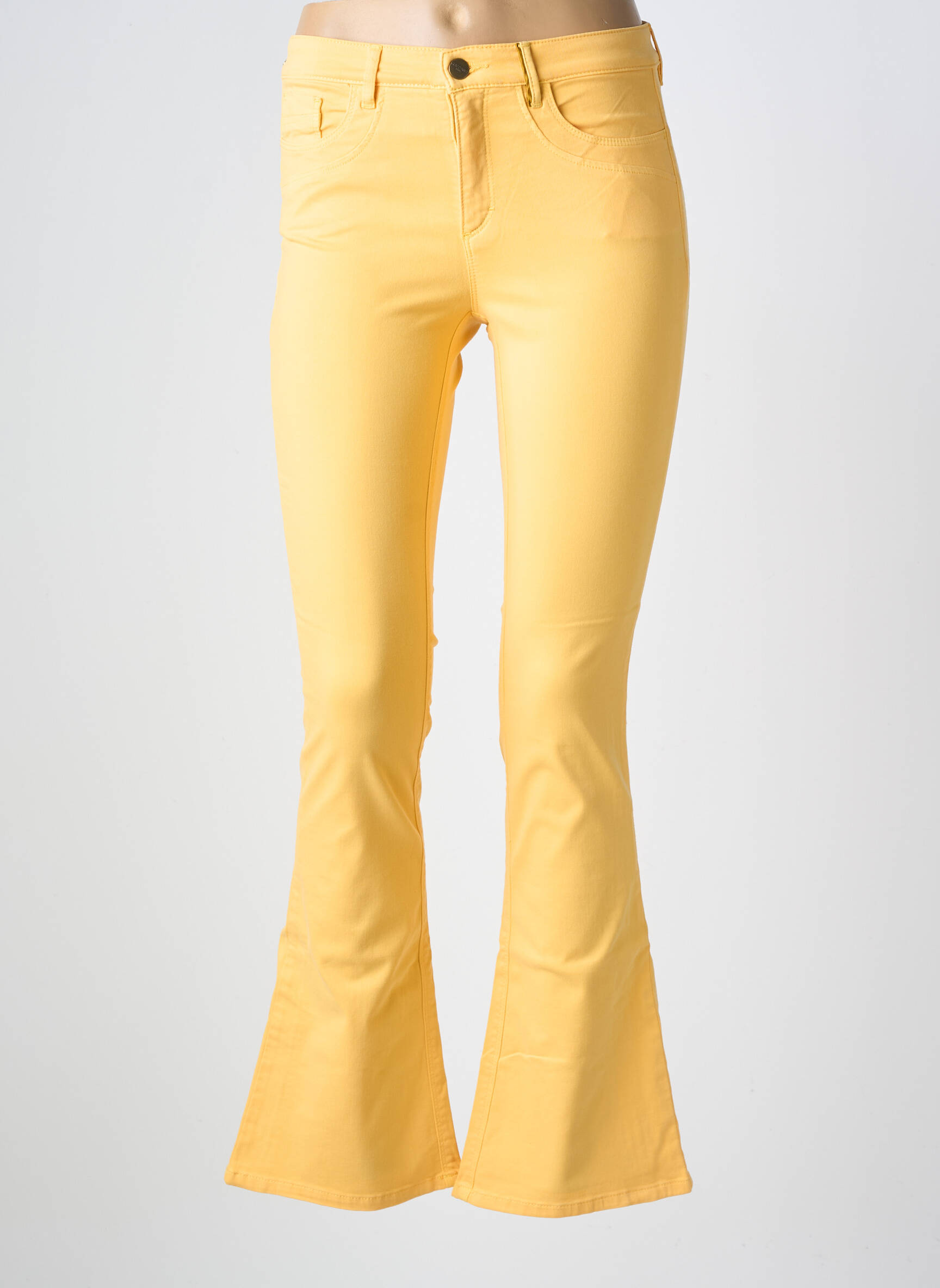 Pantalon evazat elasticitate mărime normală galben COUTURIST femeie