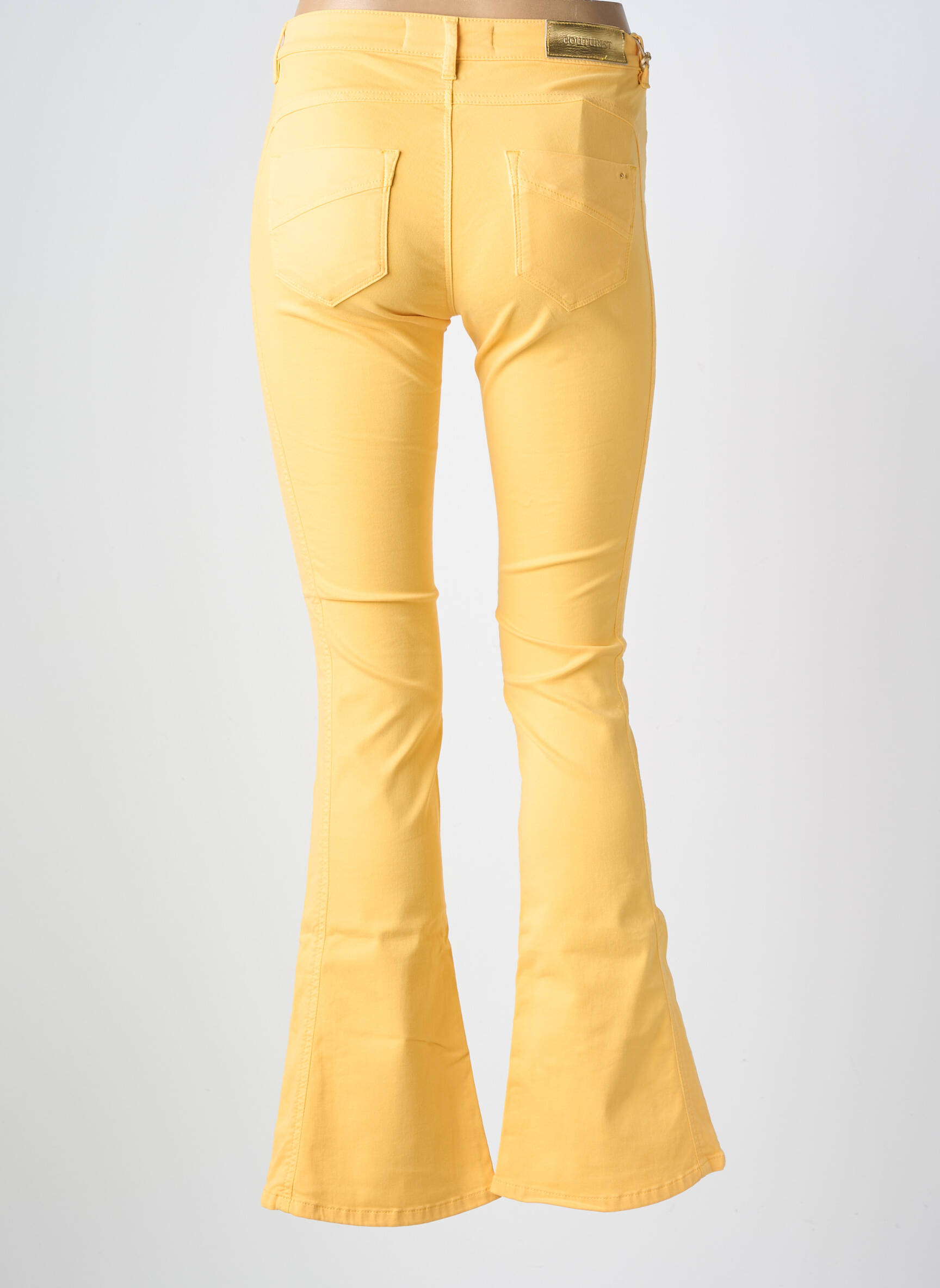 Pantalon evazat elasticitate mărime normală galben COUTURIST femeie