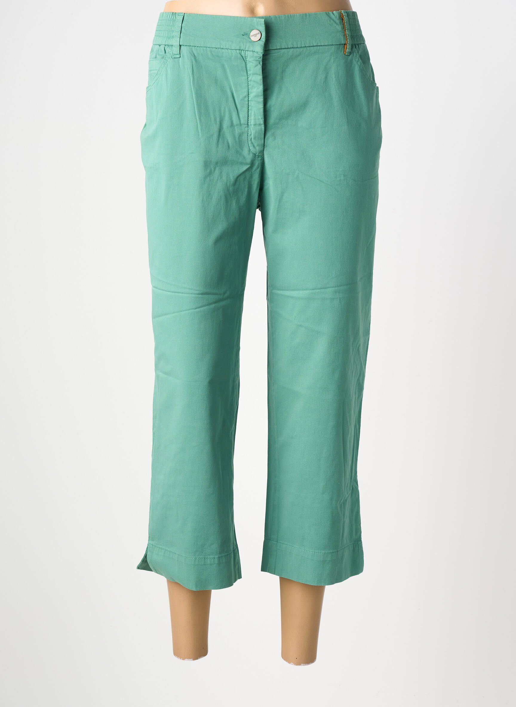 Pantalon trei sferturi croială dreaptă mărime normală verde COUTURIST femeie