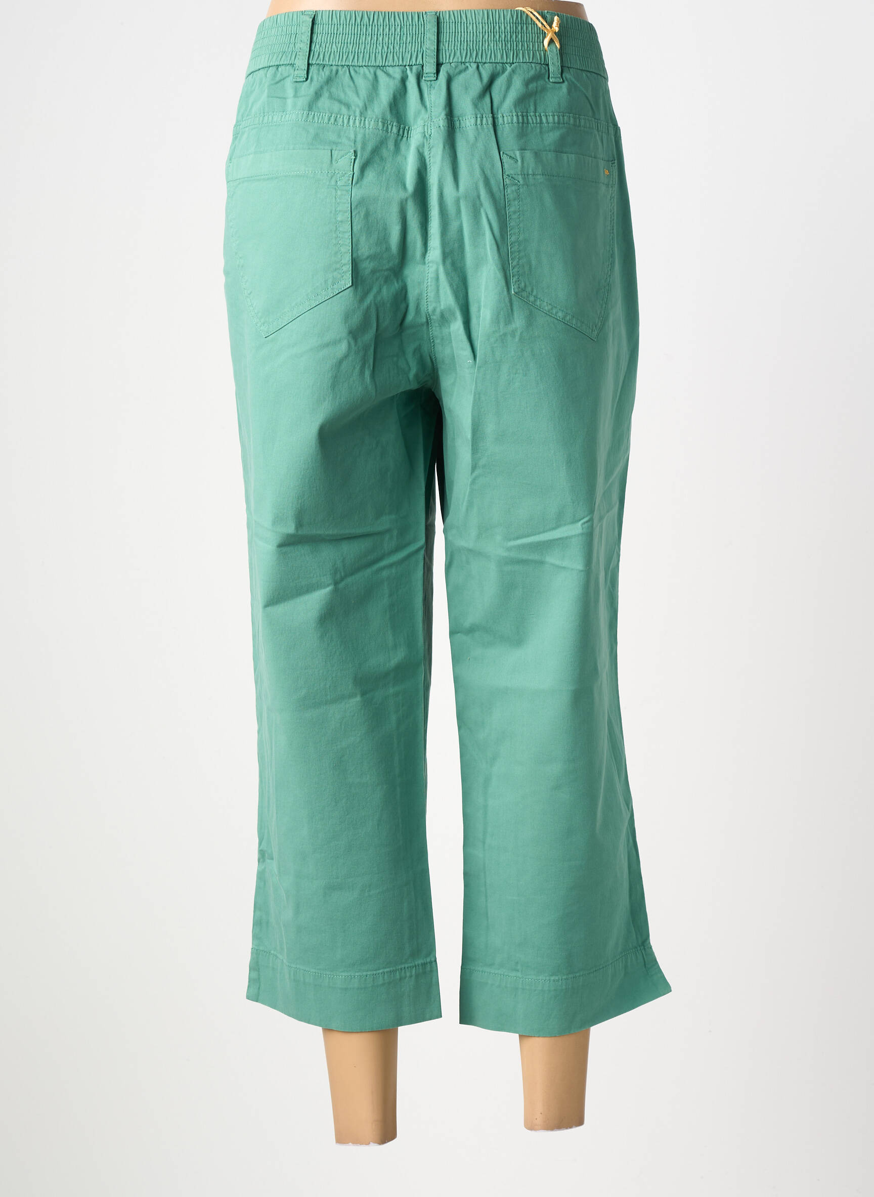 Pantalon trei sferturi croială dreaptă mărime normală verde COUTURIST femeie