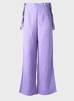 Pantalon evazat talie cu cleme talie înaltă violet COUTURIST femeie