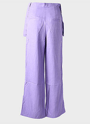 Pantalon evazat talie cu cleme talie înaltă violet COUTURIST femeie