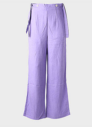 Pantalon evazat talie cu cleme talie înaltă violet COUTURIST femeie